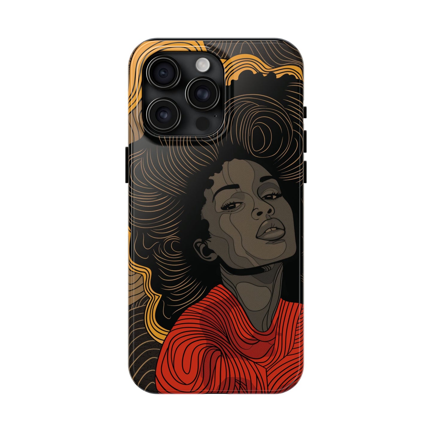 Afrocentric Woman Phone Case - Radiant Queen Digital Print | iPhone | Samsung | Tough Phone Case