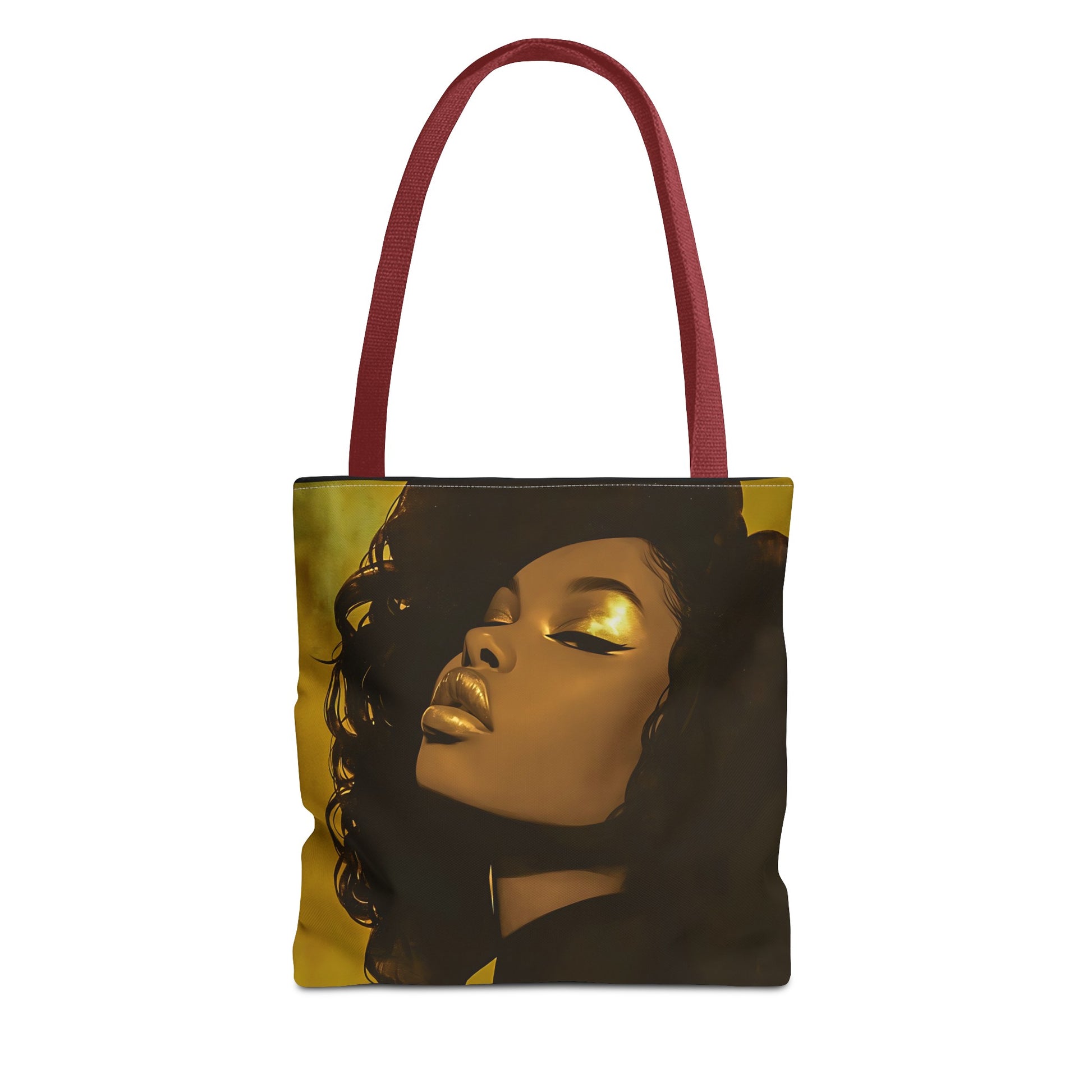 Abstract Black Woman Digital Print Tote Bag - Stylish Black and Gold Design - Unique Gift Idea -Trendy Shopping Bag - Owndigiart