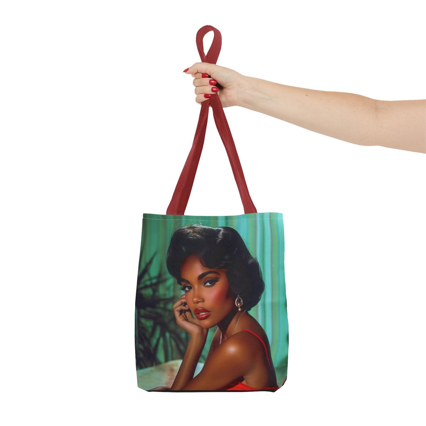 Chic Retro Style Woman Tote Bag  - Gift Ideas - Black Ai photo  - Black art - Fashionable Black Print Accessory