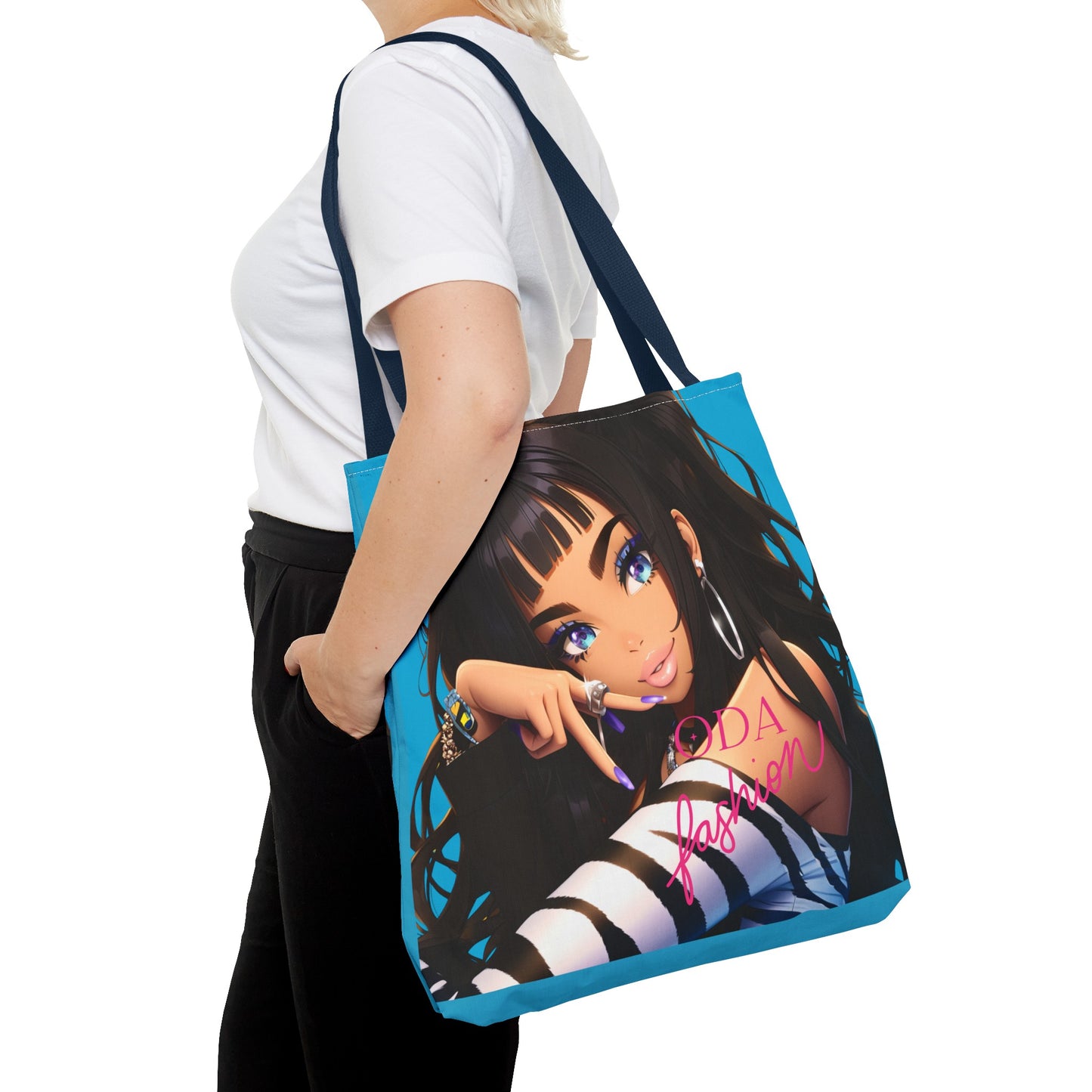 Trendy modeaccessoire - Jonge stedelijke vrouw Cartoon Tote Bag Tote Bag (AOP) - Uniek cadeau-idee