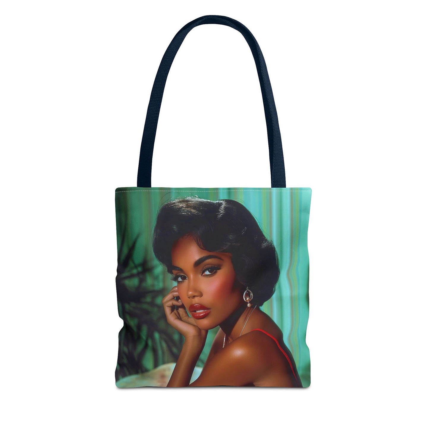 Chic Retro Style Woman Tote Bag  - Gift Ideas - Black Ai photo  - Black art - Fashionable Black Print Accessory