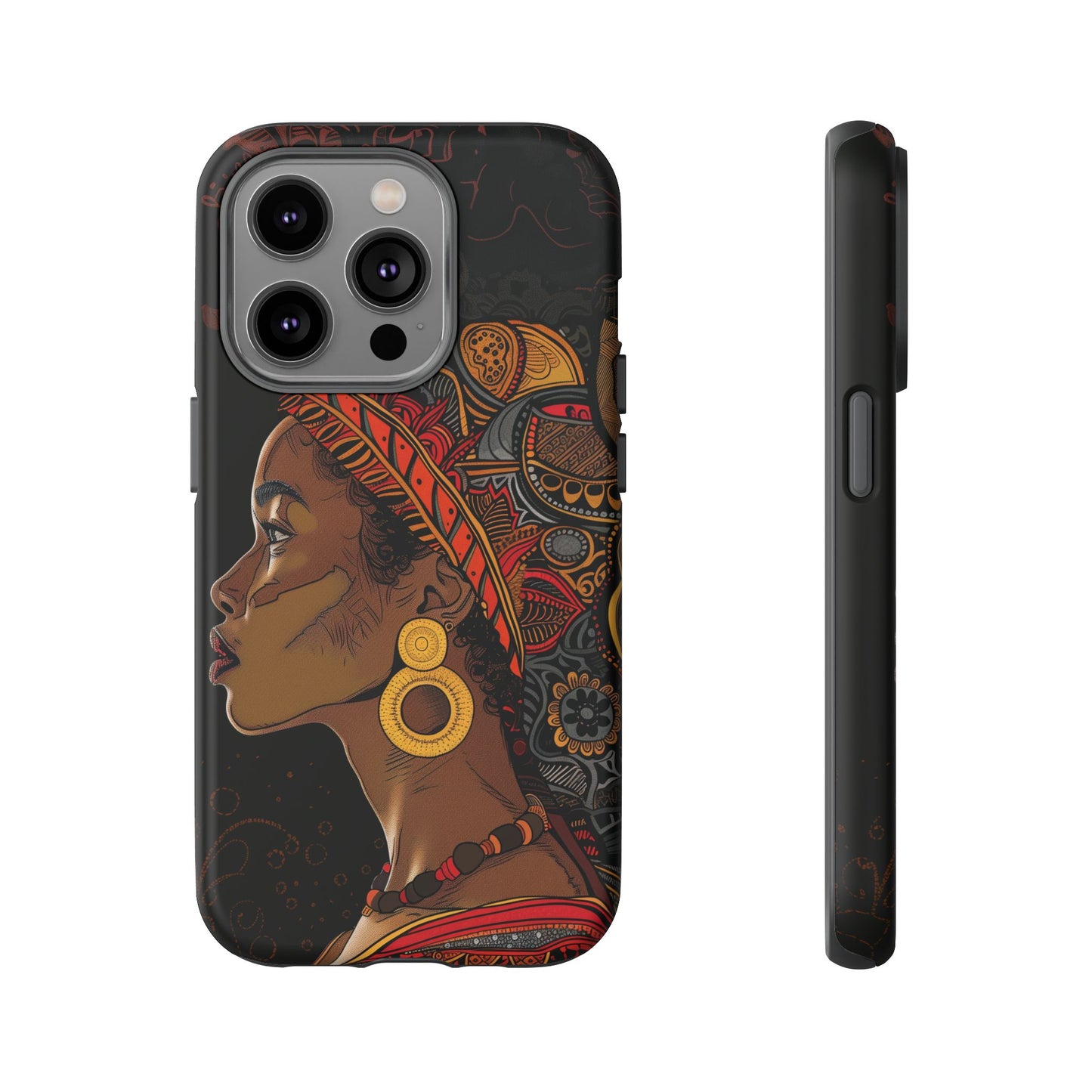 Afrocentric Woman Phone Case - Radiant Queen Digital Art - Bold and Beautiful Cover | iPhone | Samsung | Google | Tough Phone Case