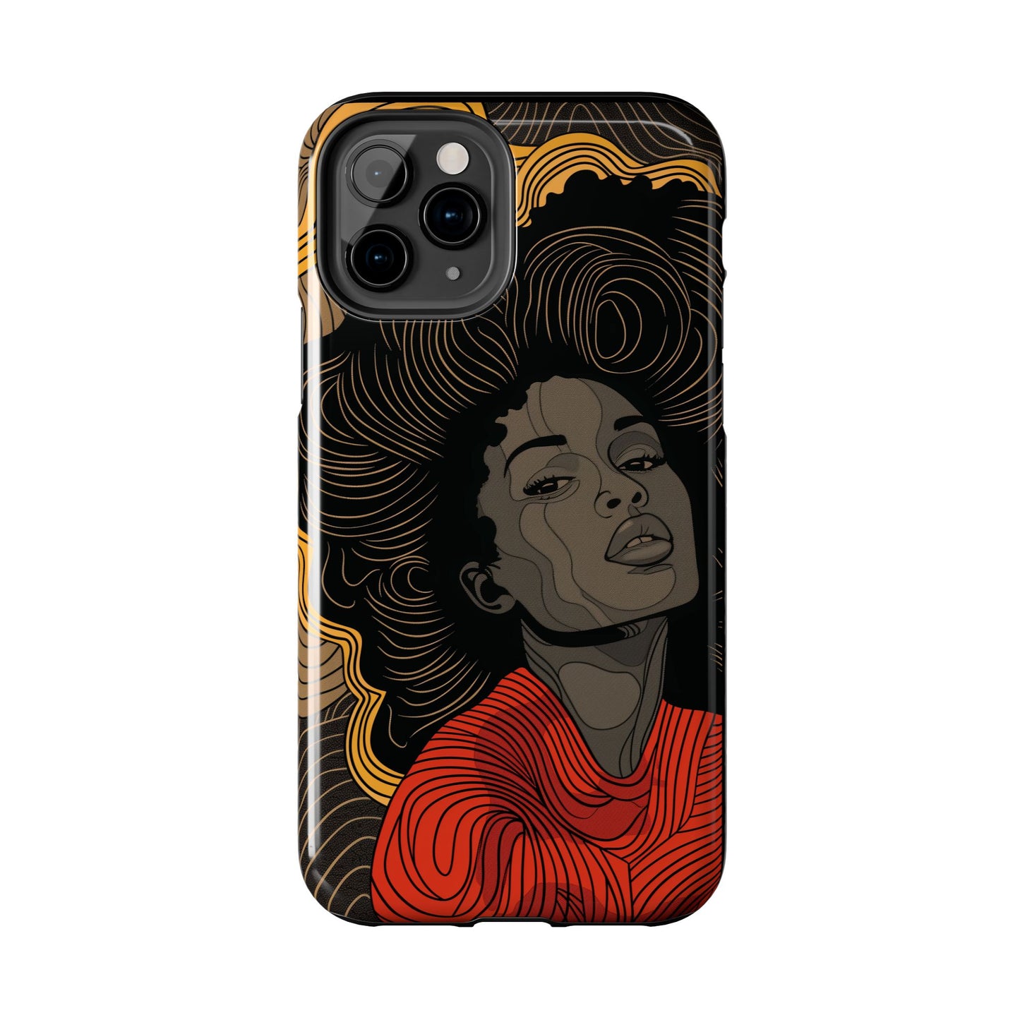 Afrocentric Woman Phone Case - Radiant Queen Digital Print | iPhone | Samsung | Tough Phone Case