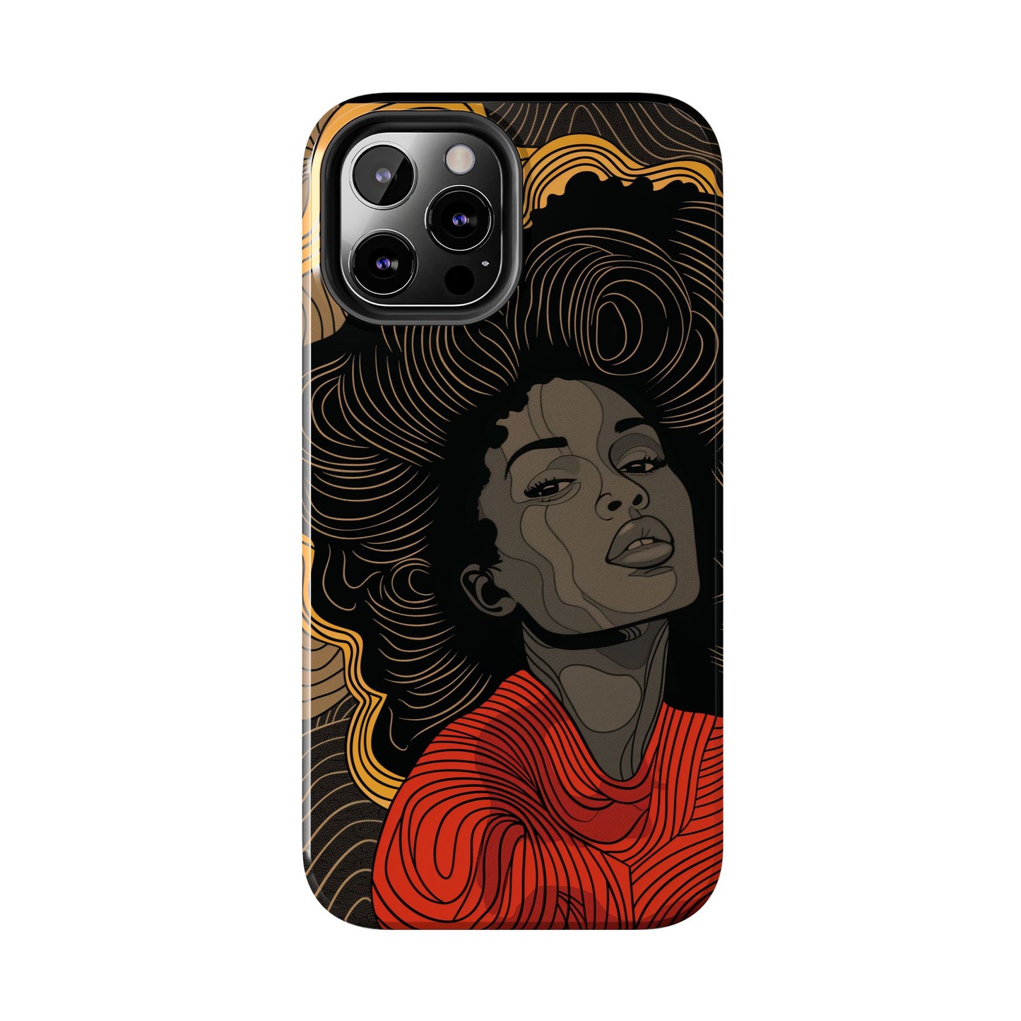 Afrocentric Woman Phone Case - Radiant Queen Digital Print | iPhone | Samsung | Tough Phone Case