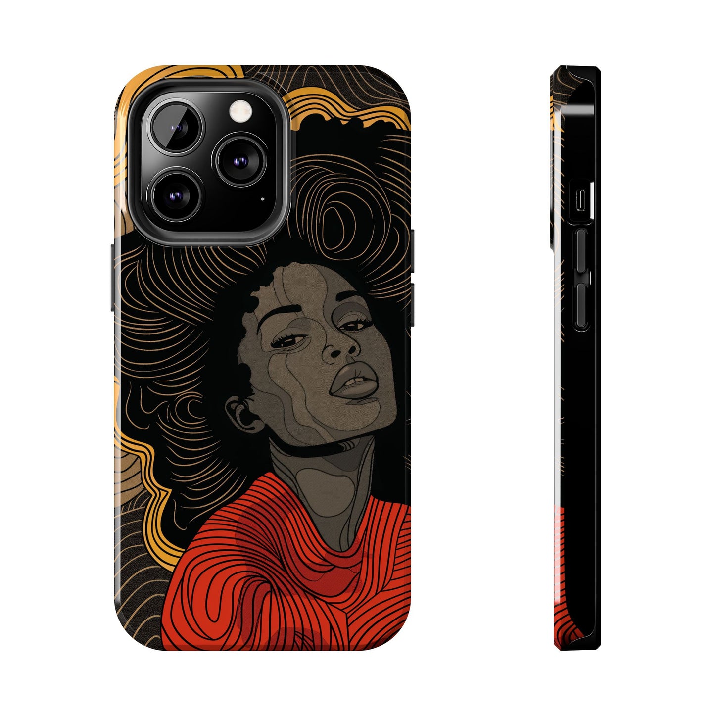 Afrocentric Woman Phone Case - Radiant Queen Digital Print | iPhone | Samsung | Tough Phone Case