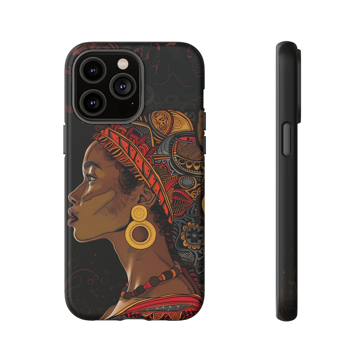 Afrocentric Woman Phone Case - Radiant Queen Digital Art - Bold and Beautiful Cover | iPhone | Samsung | Google | Tough Phone Case