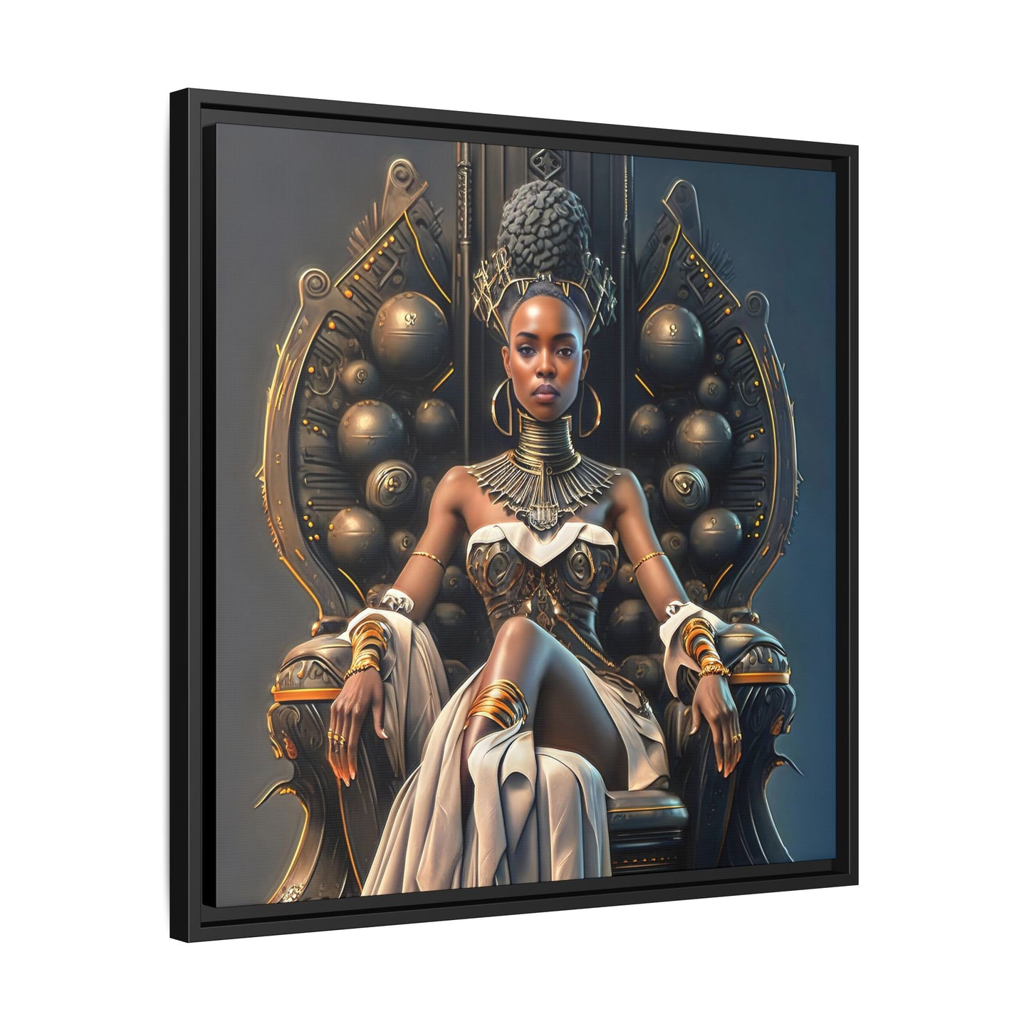 Proud to be Me -  Matte Canvas, Black Frame, Royalty Wall Art, Throne Room Decor, Black art, Afrocentric Art