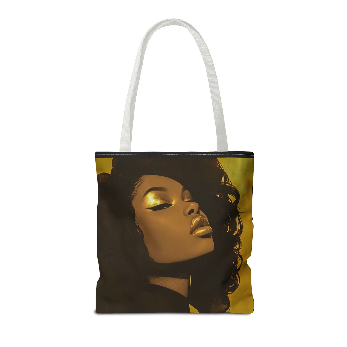 Abstract Black Woman Digital Print Tote Bag - Stylish Black and Gold Design - Unique Gift Idea -Trendy Shopping Bag