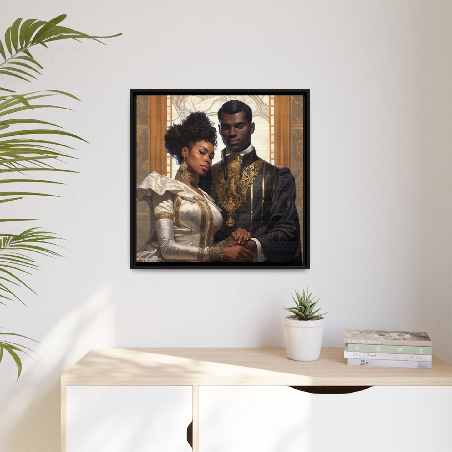 Regal Futurism - Matte Canvas, Black Frame - Wall art - Digital Print - Regal - Unique Art - Black Art