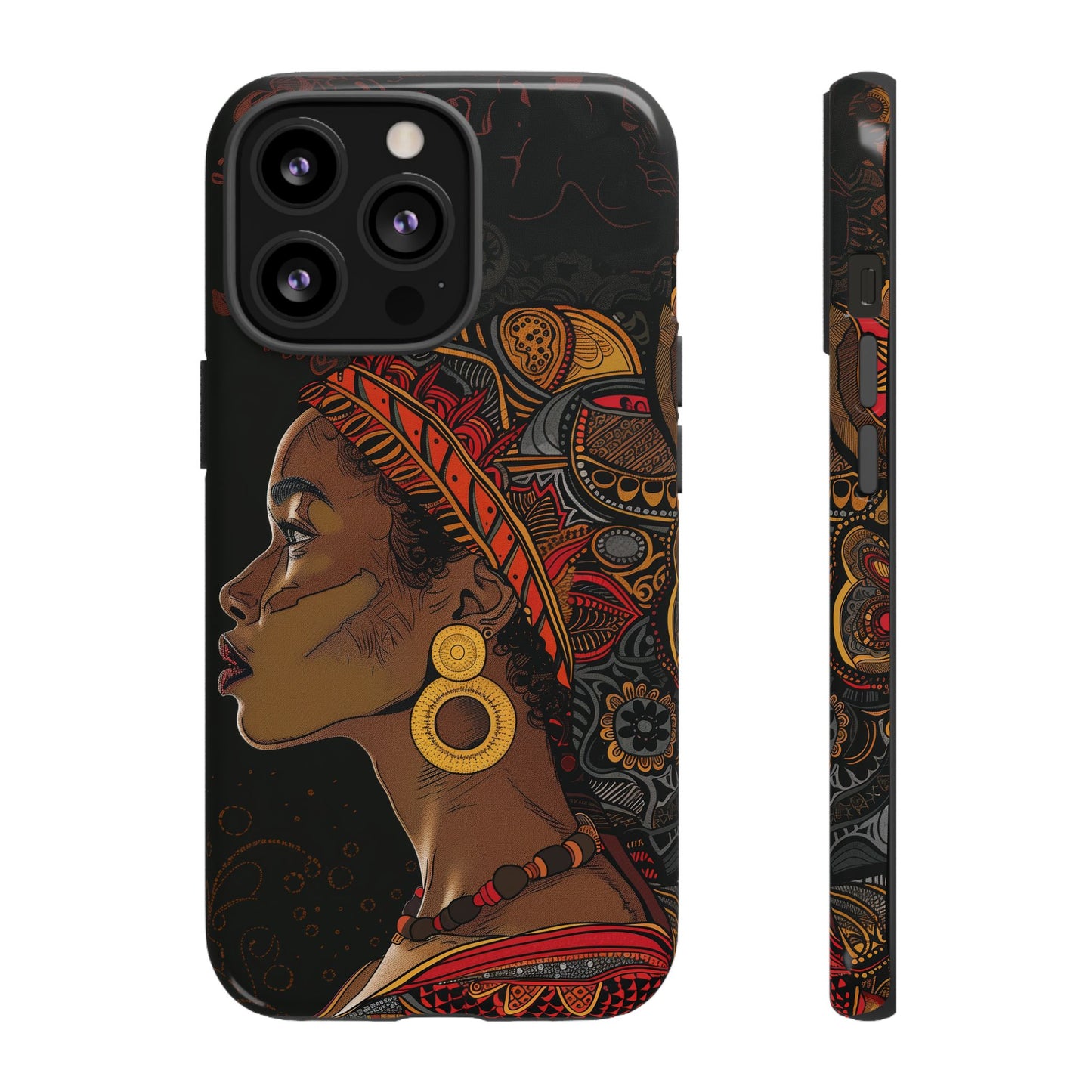 Afrocentric Woman Phone Case - Radiant Queen Digital Art - Bold and Beautiful Cover | iPhone | Samsung | Google | Tough Phone Case