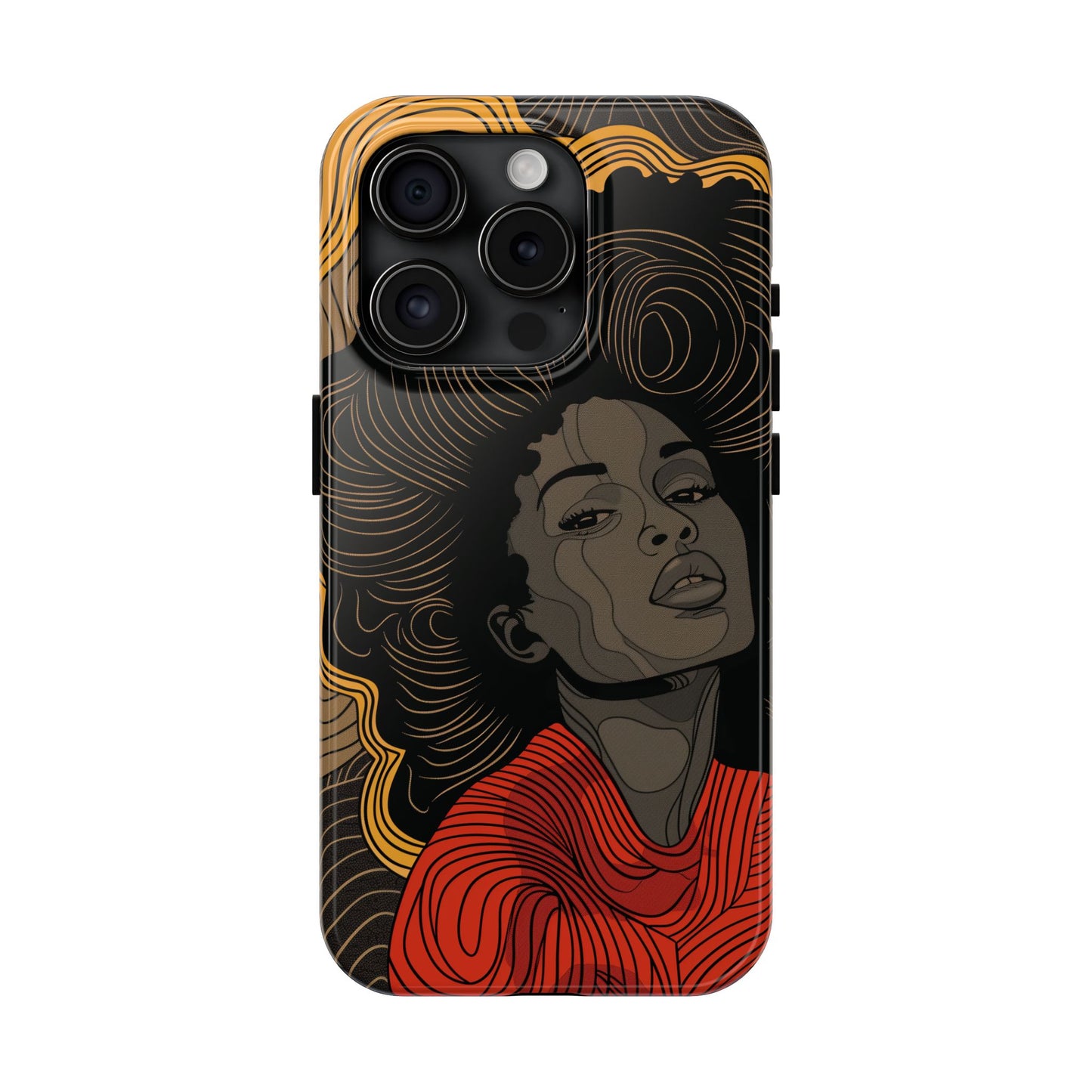 Afrocentric Woman Phone Case - Radiant Queen Digital Print | iPhone | Samsung | Tough Phone Case