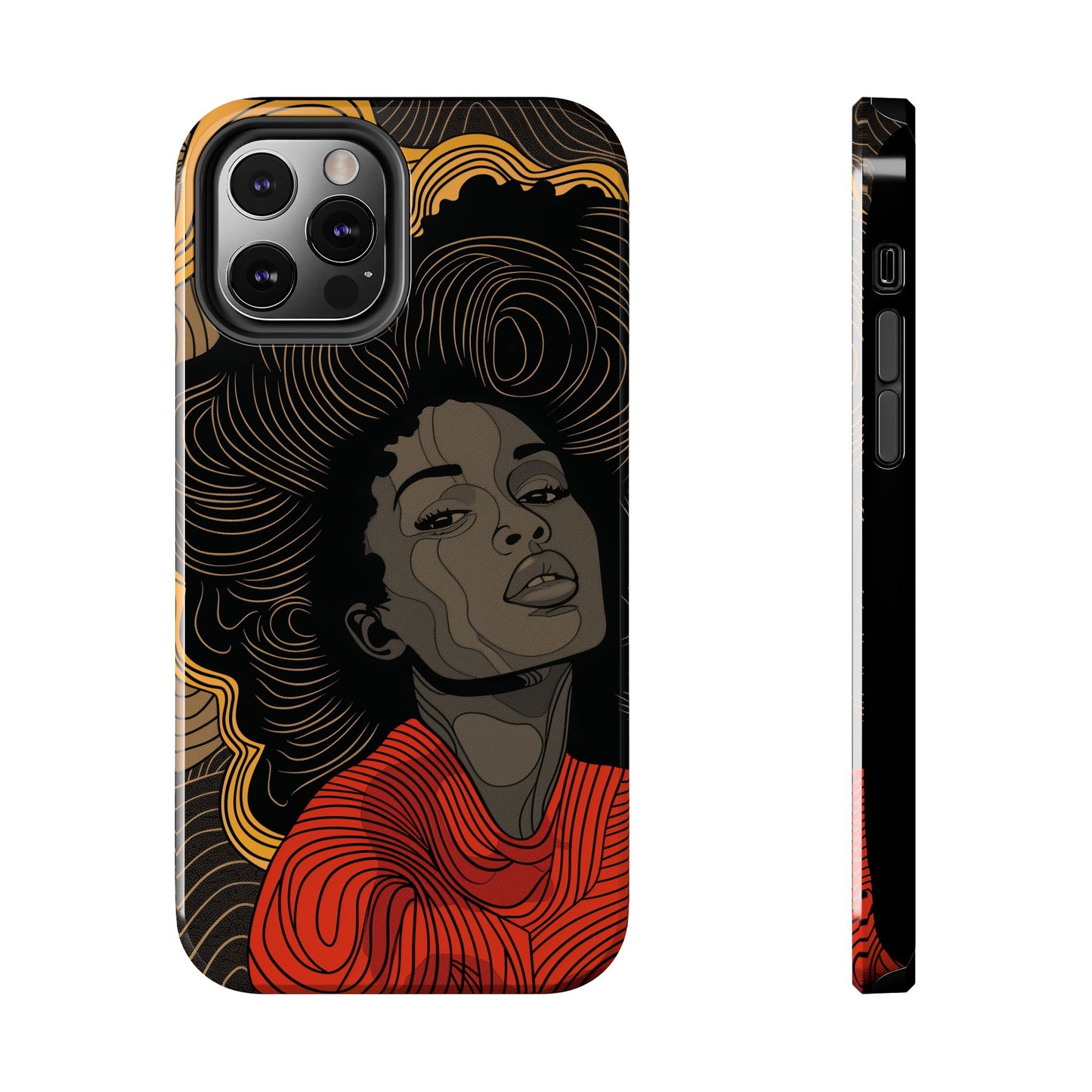 Afrocentric Woman Phone Case - Radiant Queen Digital Print | iPhone | Samsung | Tough Phone Case