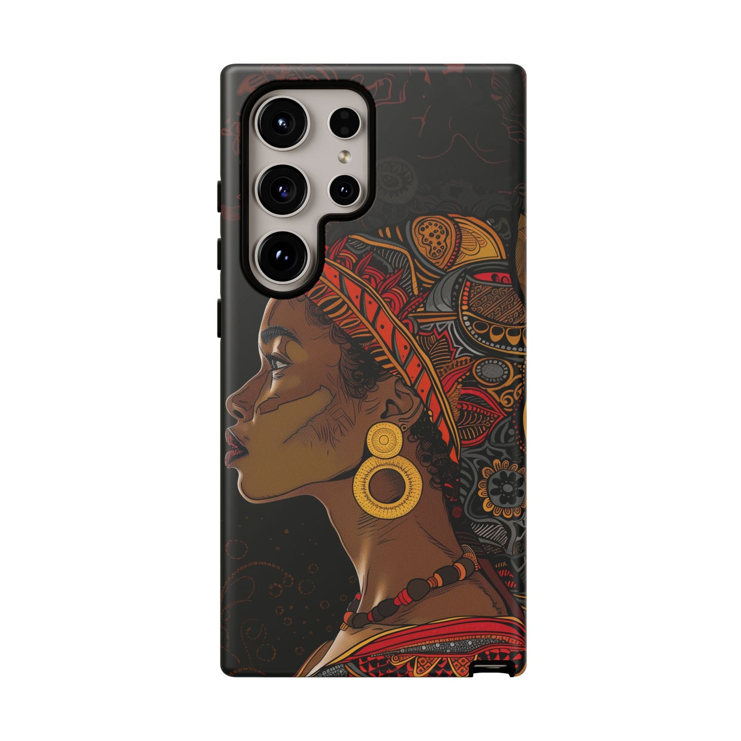 Afrocentric Woman Phone Case - Radiant Queen Digital Art - Bold and Beautiful Cover | iPhone | Samsung | Google | Tough Phone Case