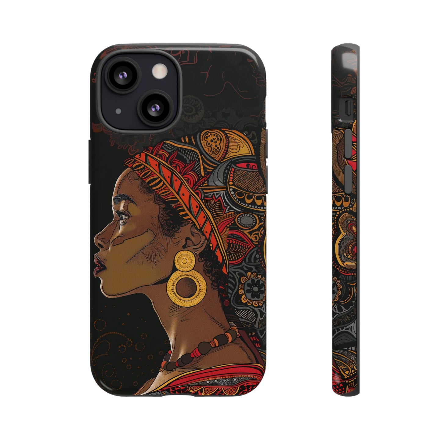 Afrocentric Woman Phone Case - Radiant Queen Digital Art - Bold and Beautiful Cover | iPhone | Samsung | Google | Tough Phone Case