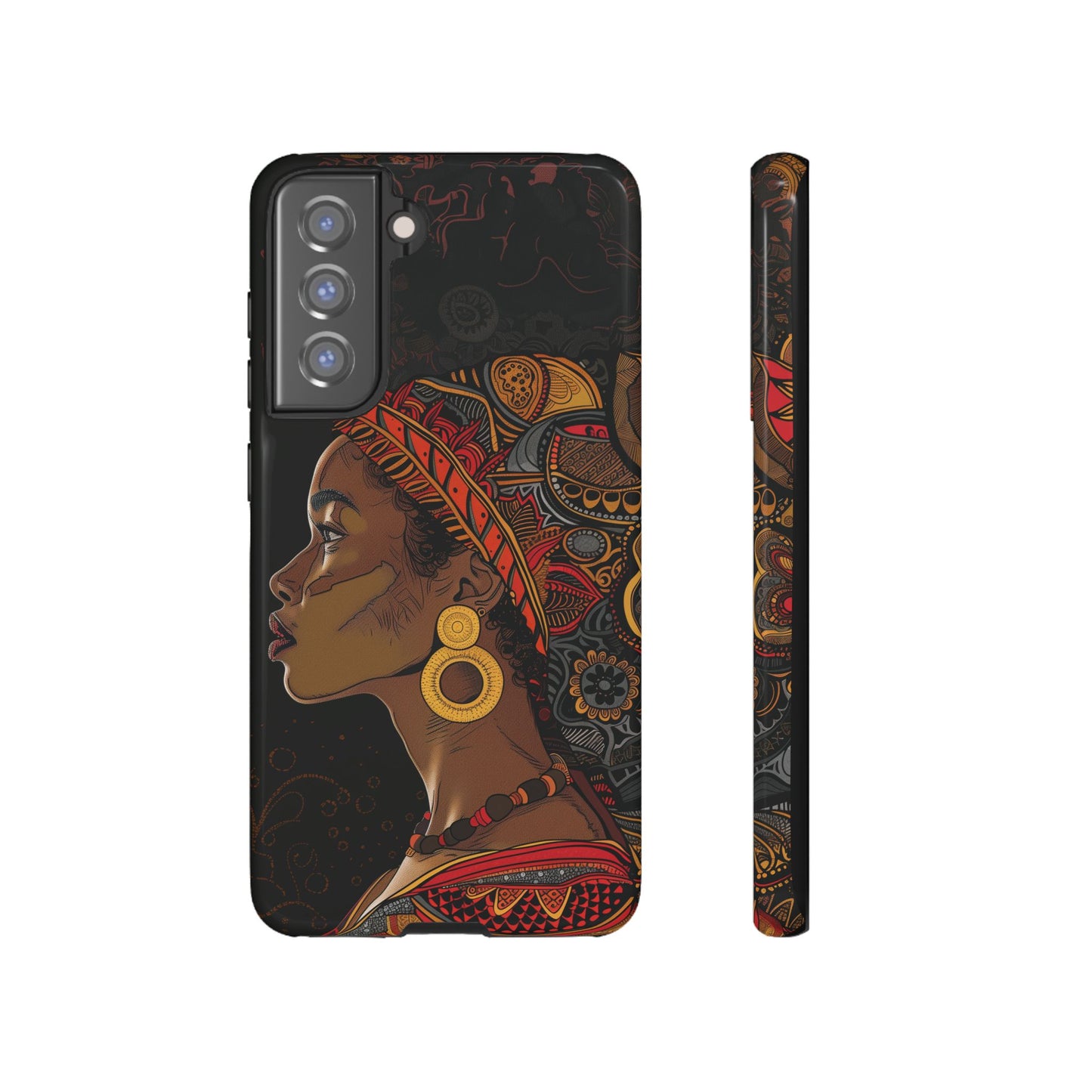 Afrocentric Woman Phone Case - Radiant Queen Digital Art - Bold and Beautiful Cover | iPhone | Samsung | Google | Tough Phone Case