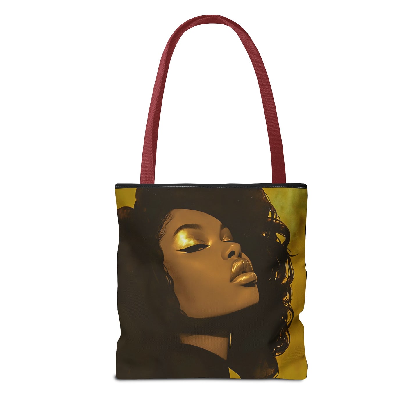 Abstract Black Woman Digital Print Tote Bag - Stylish Black and Gold Design - Unique Gift Idea -Trendy Shopping Bag