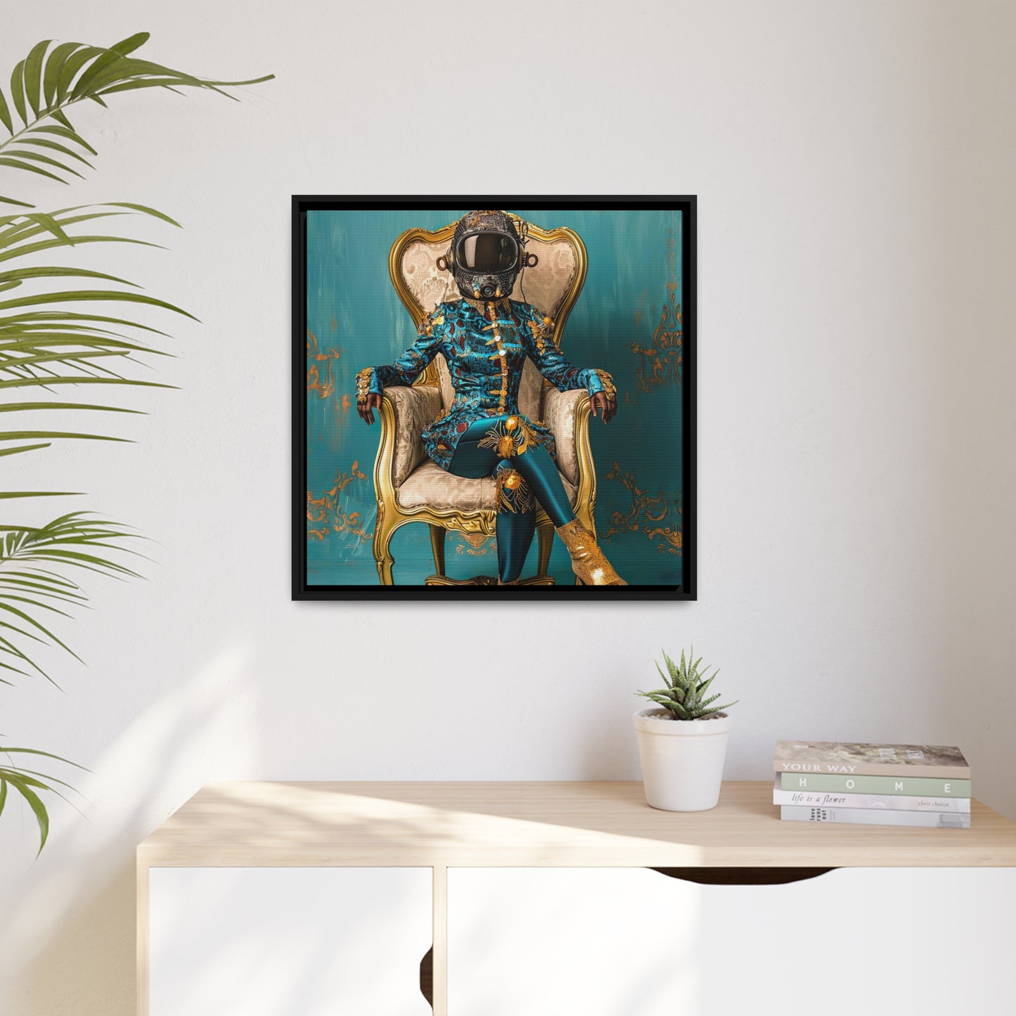 Opulent Aquamarine  - Matte Canvas, Black Frame