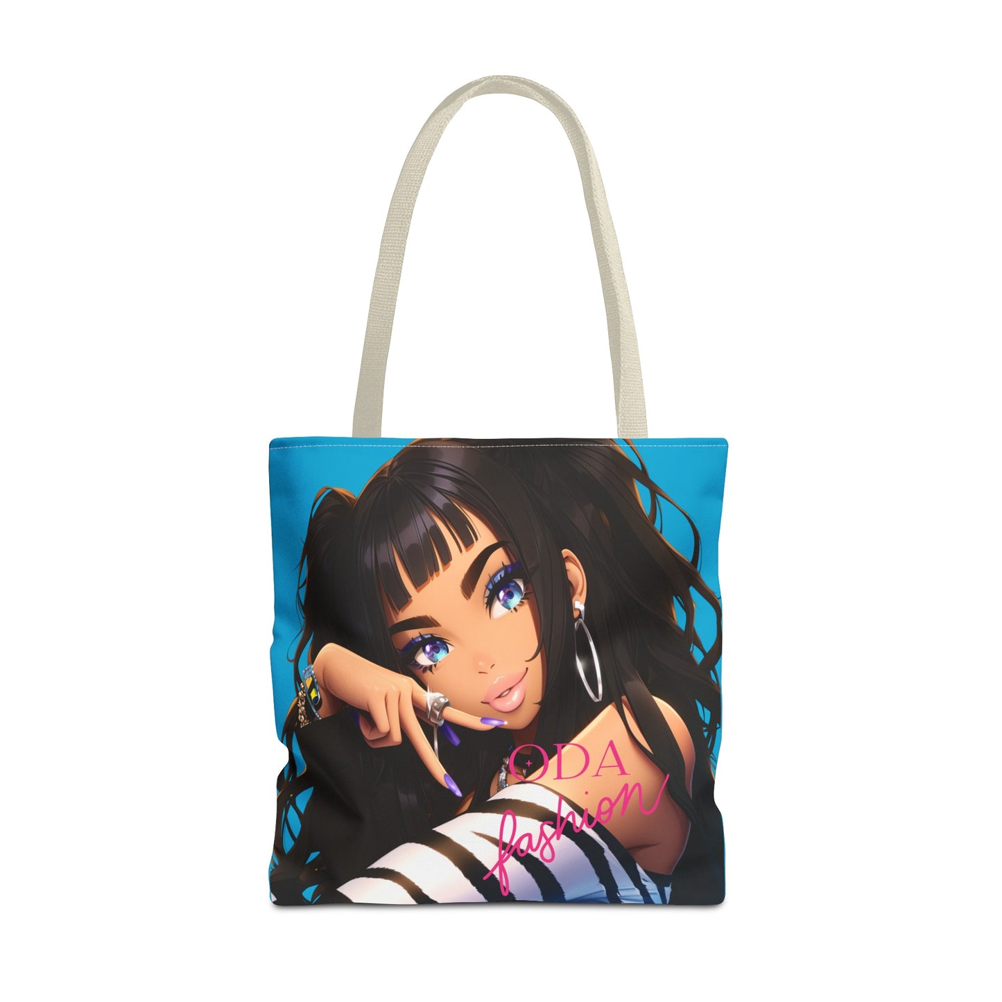 Trendy modeaccessoire - Jonge stedelijke vrouw Cartoon Tote Bag Tote Bag (AOP) - Uniek cadeau-idee