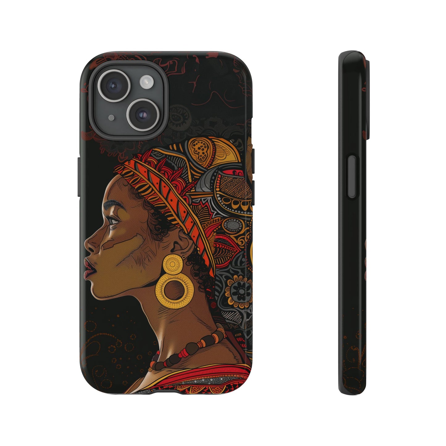 Afrocentric Woman Phone Case - Radiant Queen Digital Art - Bold and Beautiful Cover | iPhone | Samsung | Google | Tough Phone Case