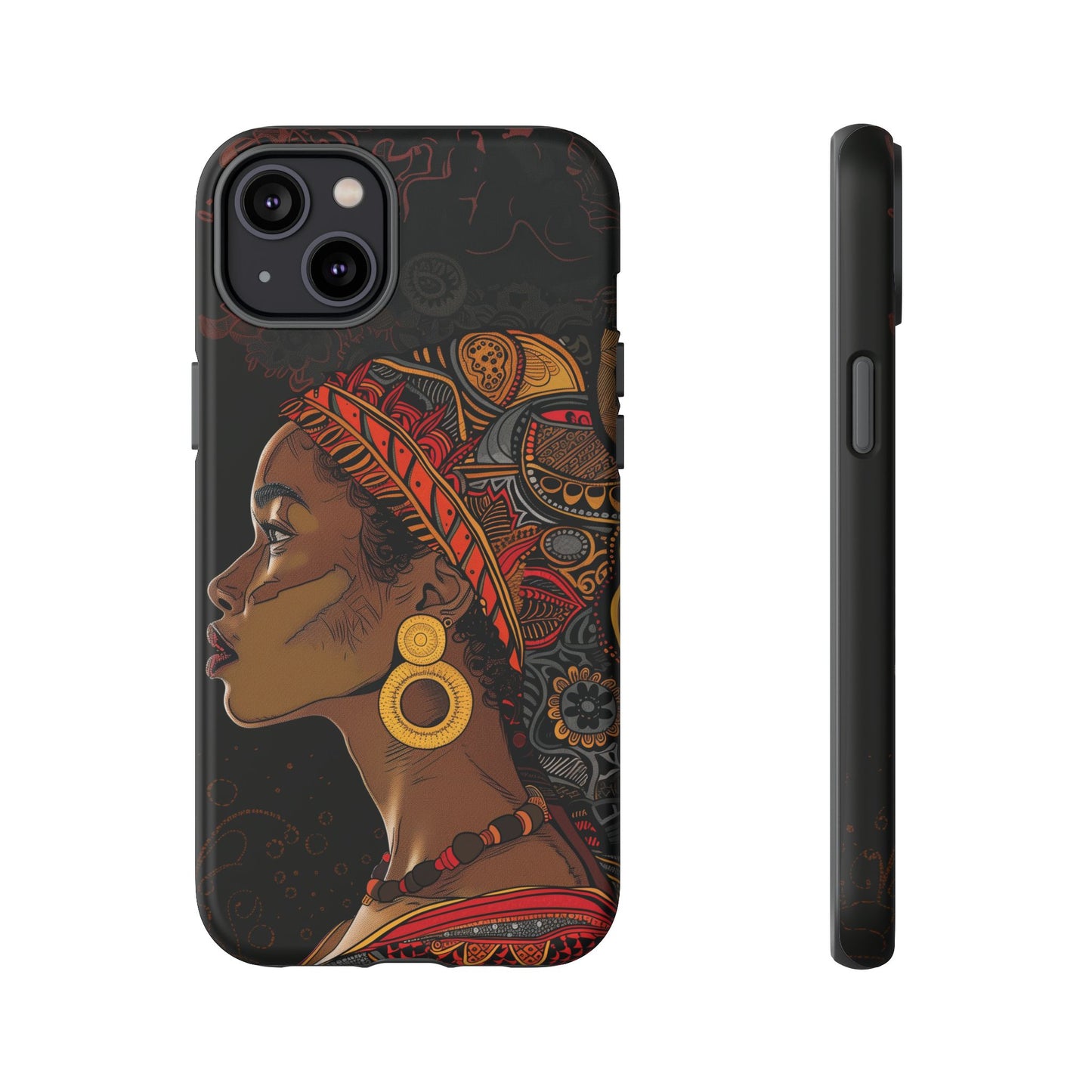 Afrocentric Woman Phone Case - Radiant Queen Digital Art - Bold and Beautiful Cover | iPhone | Samsung | Google | Tough Phone Case