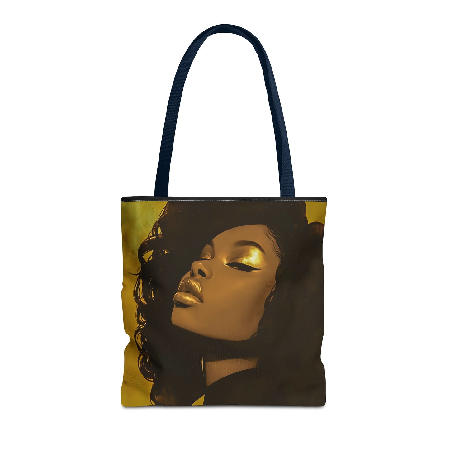 Abstract Black Woman Digital Print Tote Bag - Stylish Black and Gold Design - Unique Gift Idea -Trendy Shopping Bag