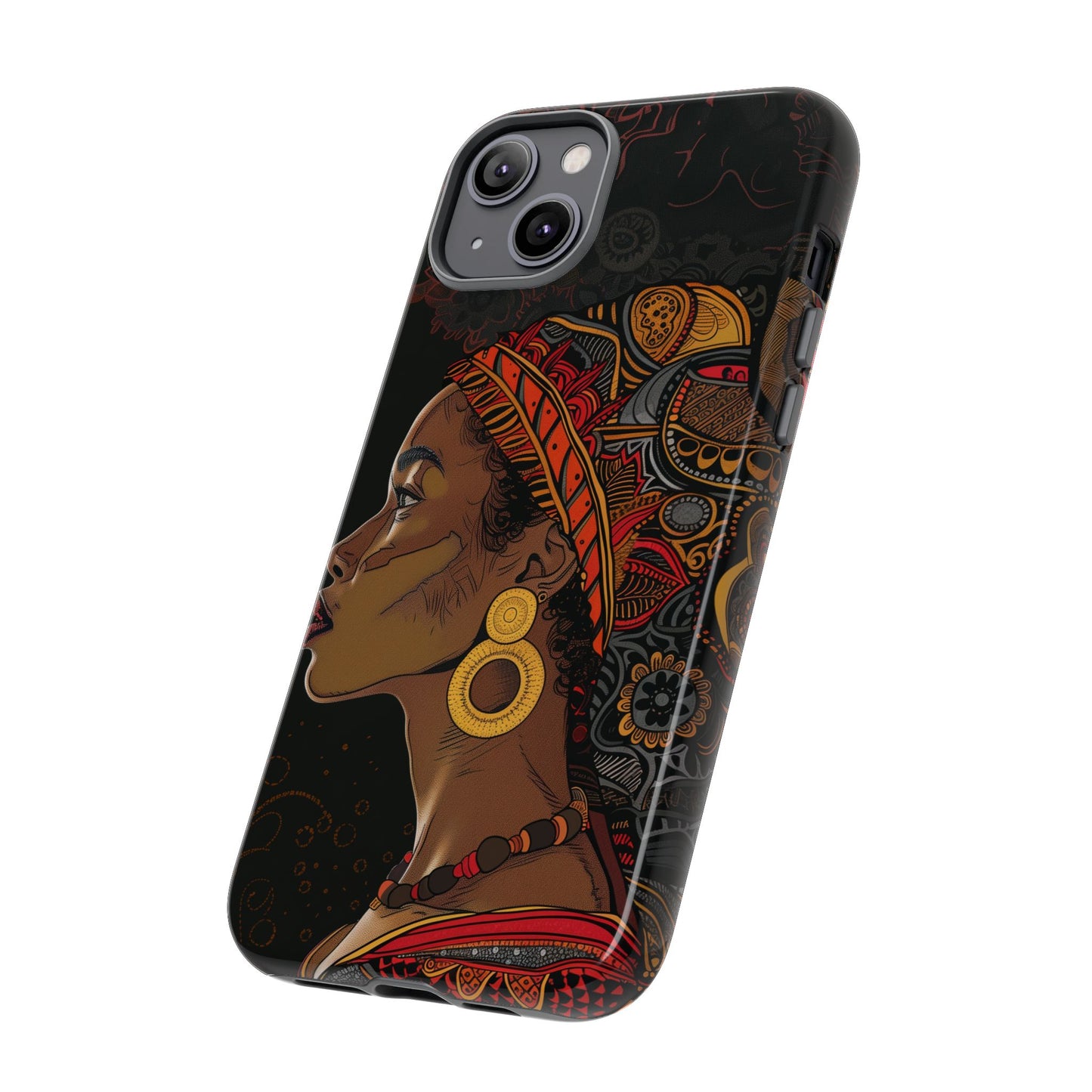 Afrocentric Woman Phone Case - Radiant Queen Digital Art - Bold and Beautiful Cover | iPhone | Samsung | Google | Tough Phone Case