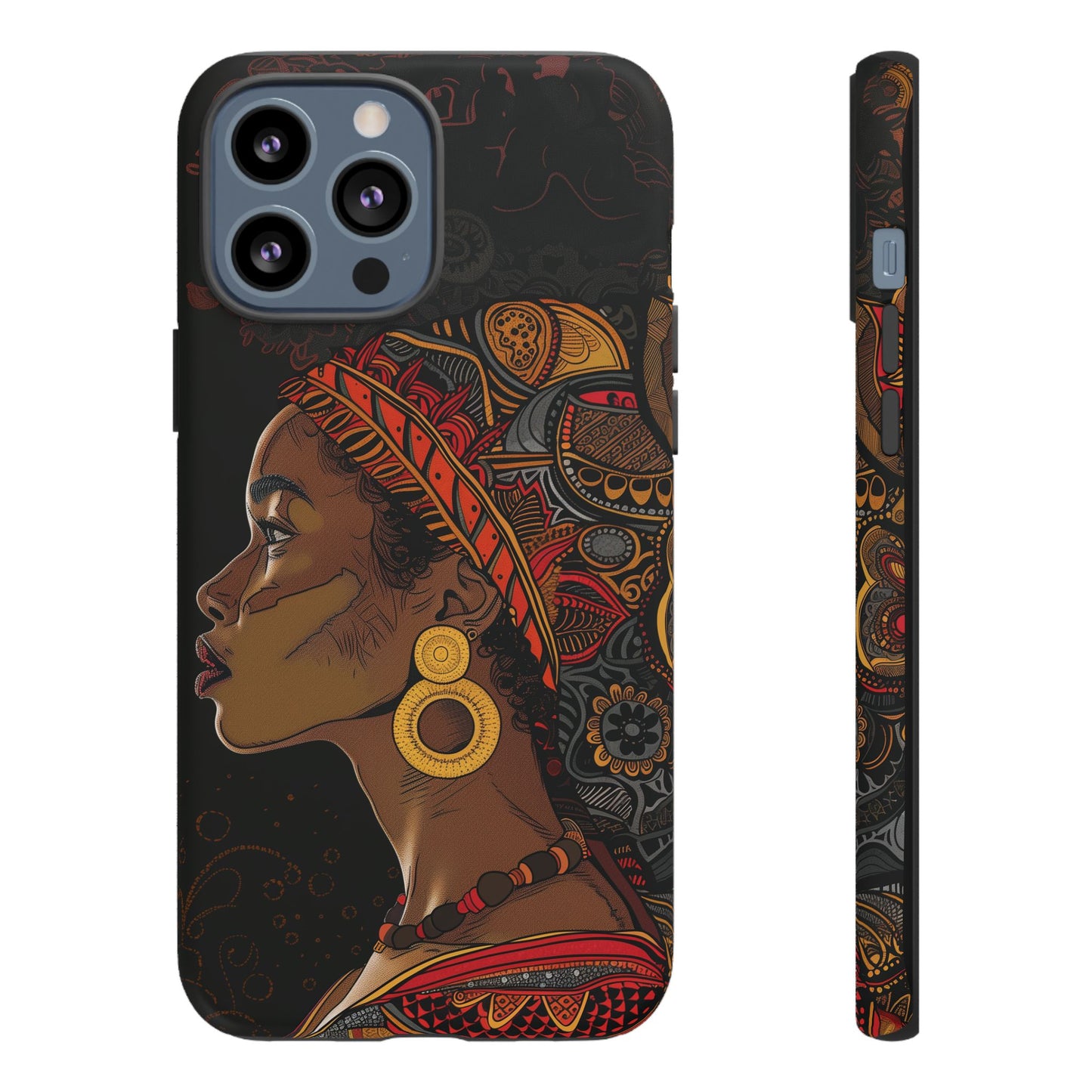 Afrocentric Woman Phone Case - Radiant Queen Digital Art - Bold and Beautiful Cover | iPhone | Samsung | Google | Tough Phone Case