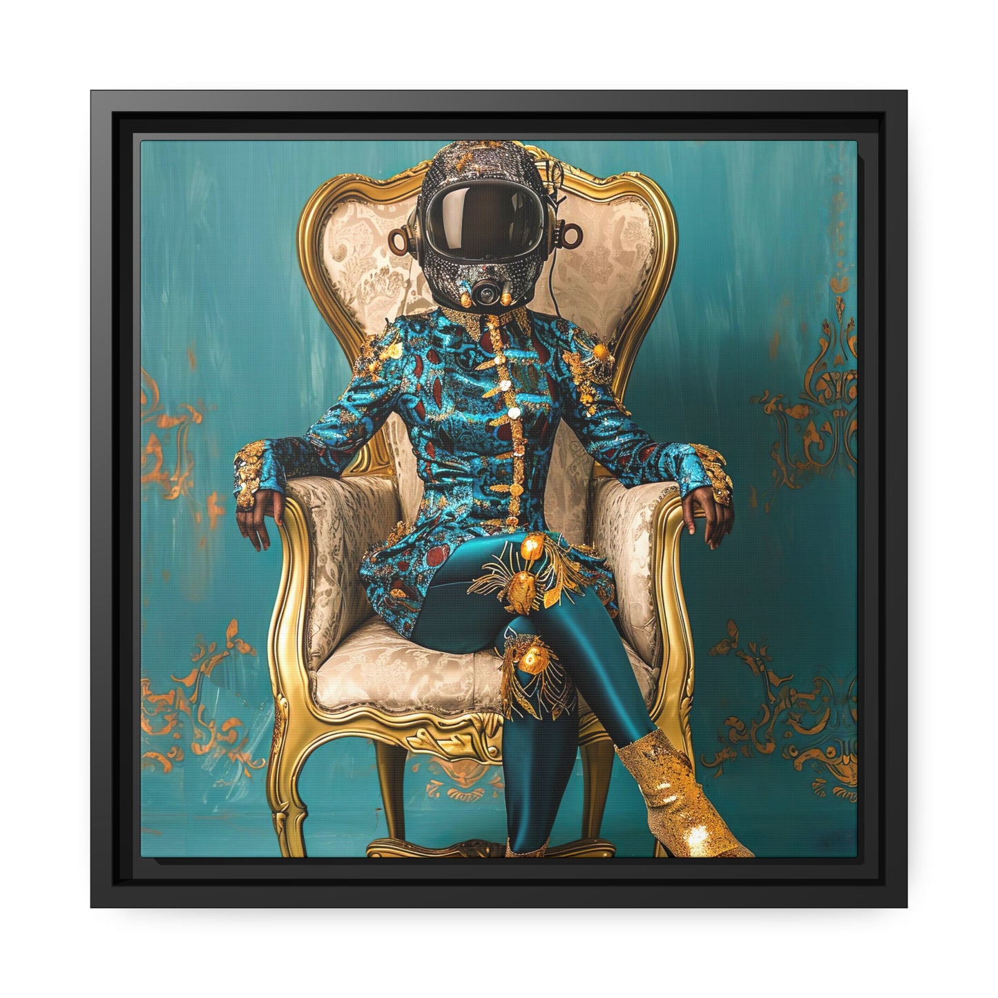 Opulent Aquamarine  - Matte Canvas, Black Frame