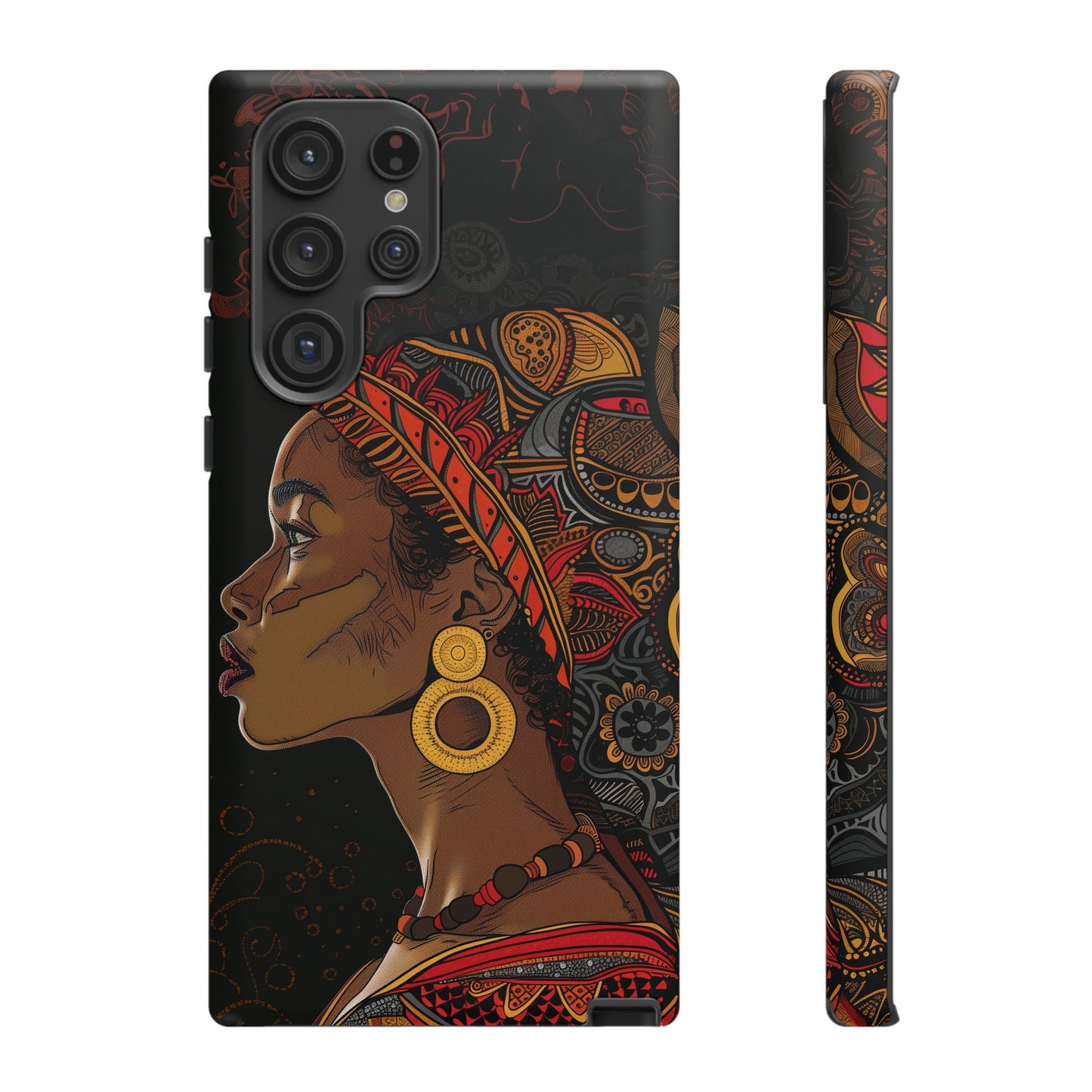 Afrocentric Woman Phone Case - Radiant Queen Digital Art - Bold and Beautiful Cover | iPhone | Samsung | Google | Tough Phone Case