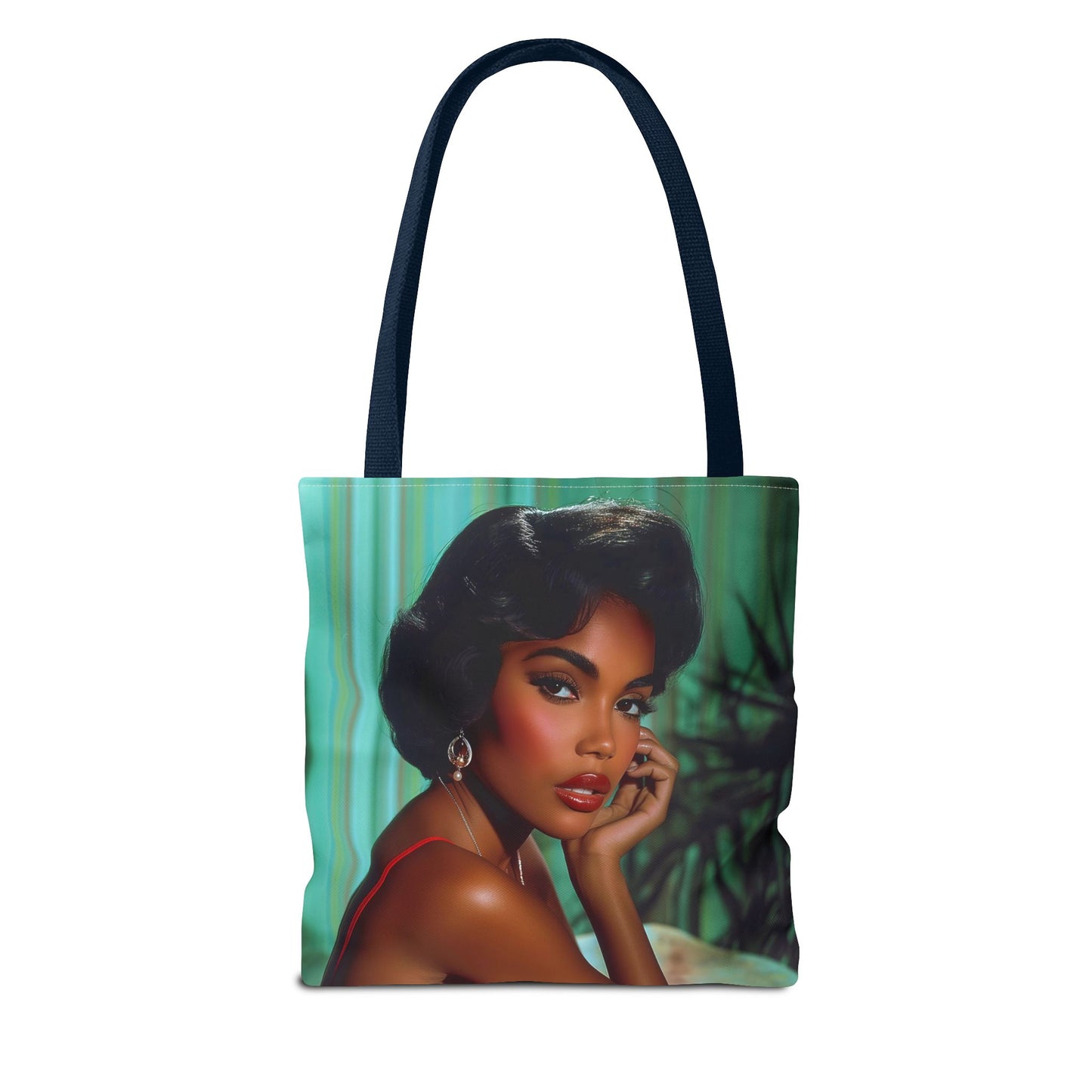 Chic Retro Style Woman Tote Bag  - Gift Ideas - Black Ai photo  - Black art - Fashionable Black Print Accessory