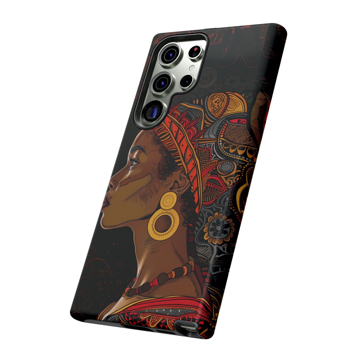 Afrocentric Woman Phone Case - Radiant Queen Digital Art - Bold and Beautiful Cover | iPhone | Samsung | Google | Tough Phone Case