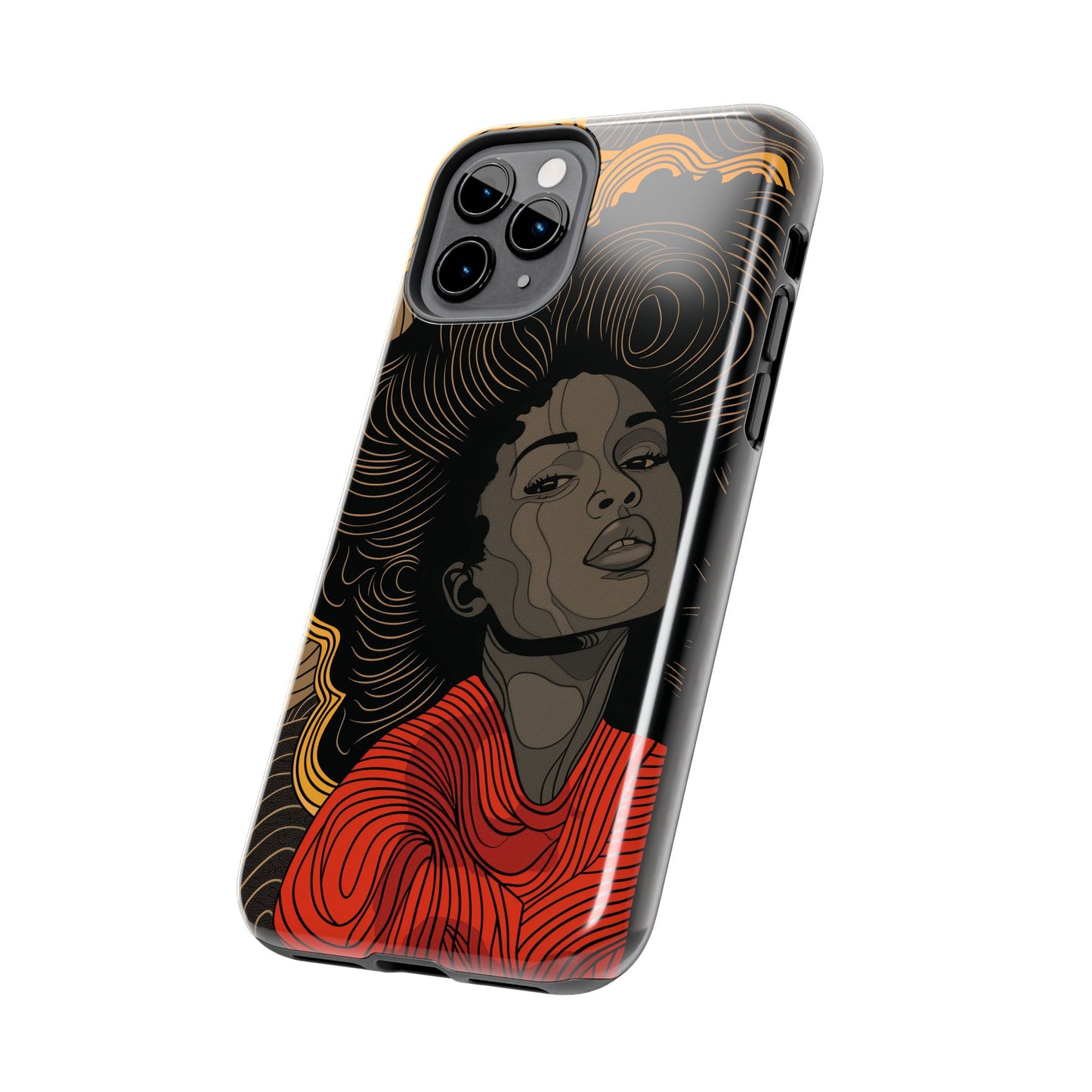 Afrocentric Woman Phone Case - Radiant Queen Digital Print | iPhone | Samsung | Tough Phone Case