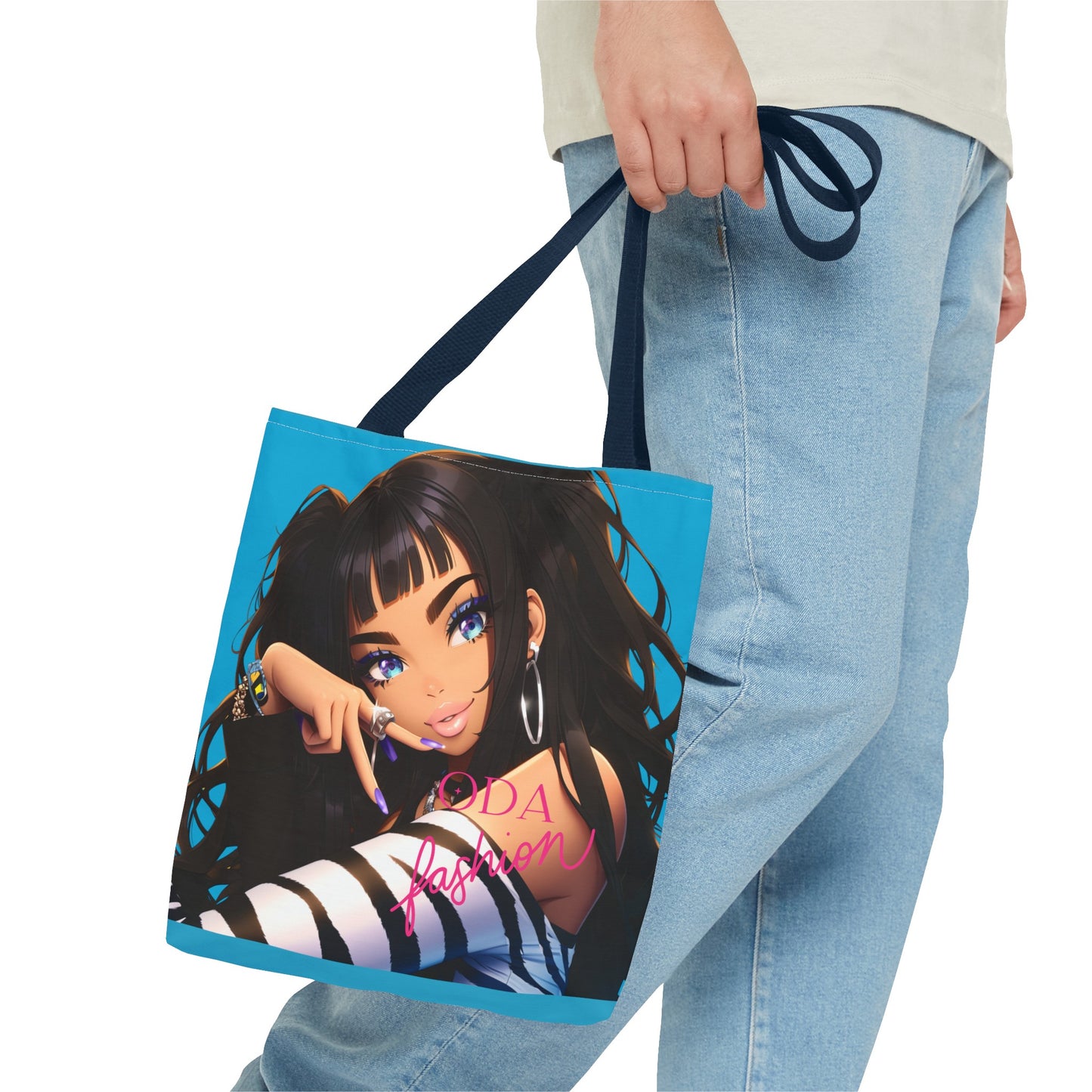 Trendy modeaccessoire - Jonge stedelijke vrouw Cartoon Tote Bag Tote Bag (AOP) - Uniek cadeau-idee