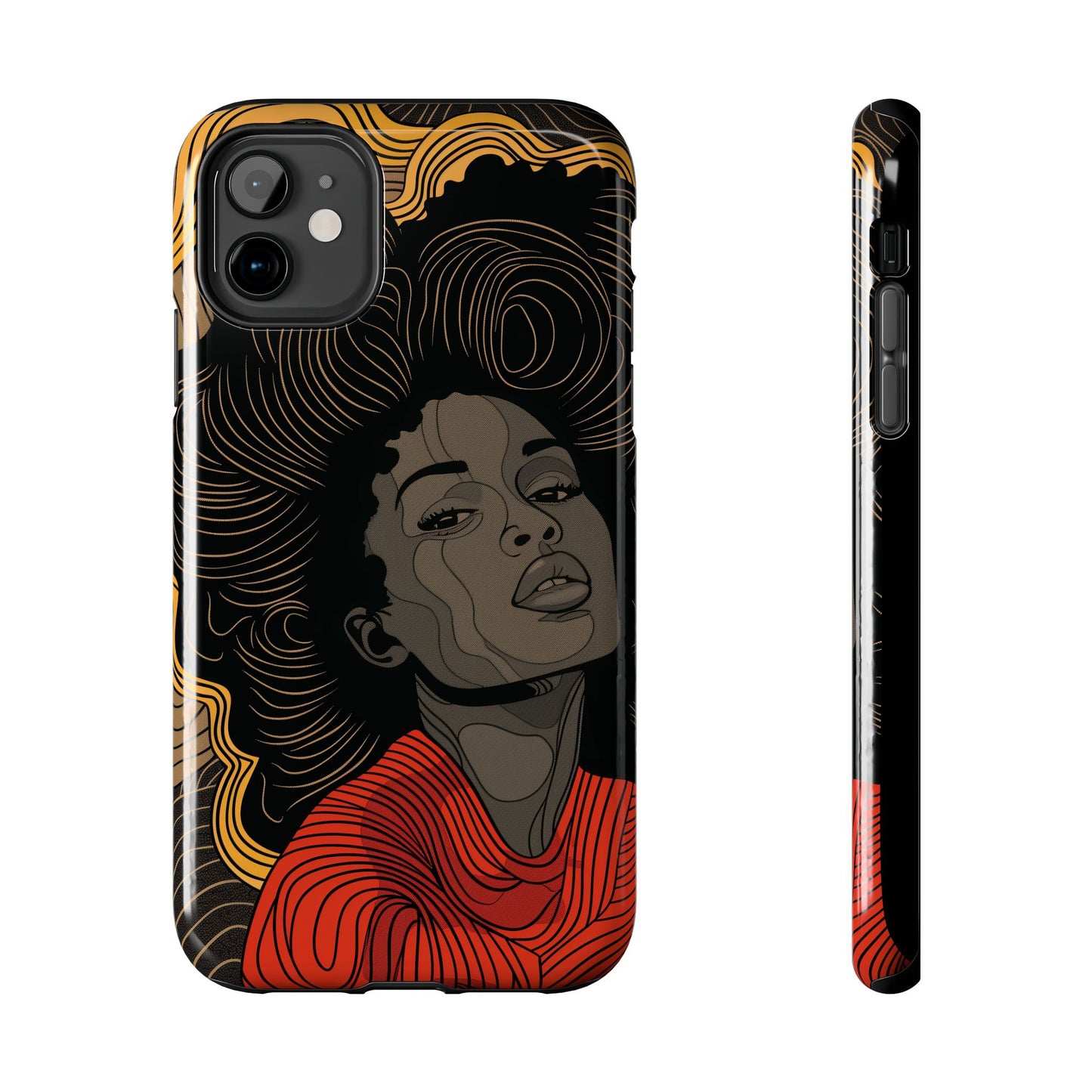 Afrocentric Woman Phone Case - Radiant Queen Digital Print | iPhone | Samsung | Tough Phone Case