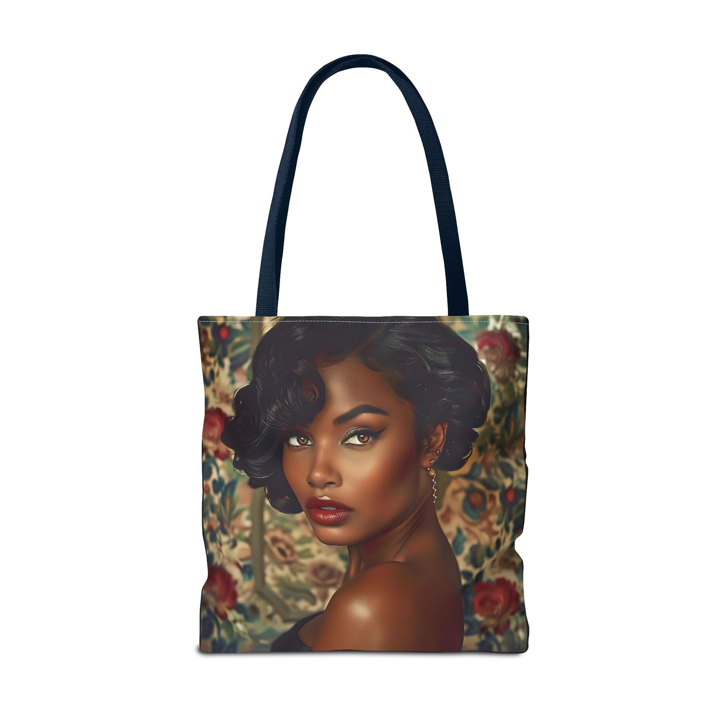 Beautiful Black Retro Style Woman Tote Bag - Vintage Fashion Accessory - Unique Gift  - Gift for Her - Iconic Retro Fashion