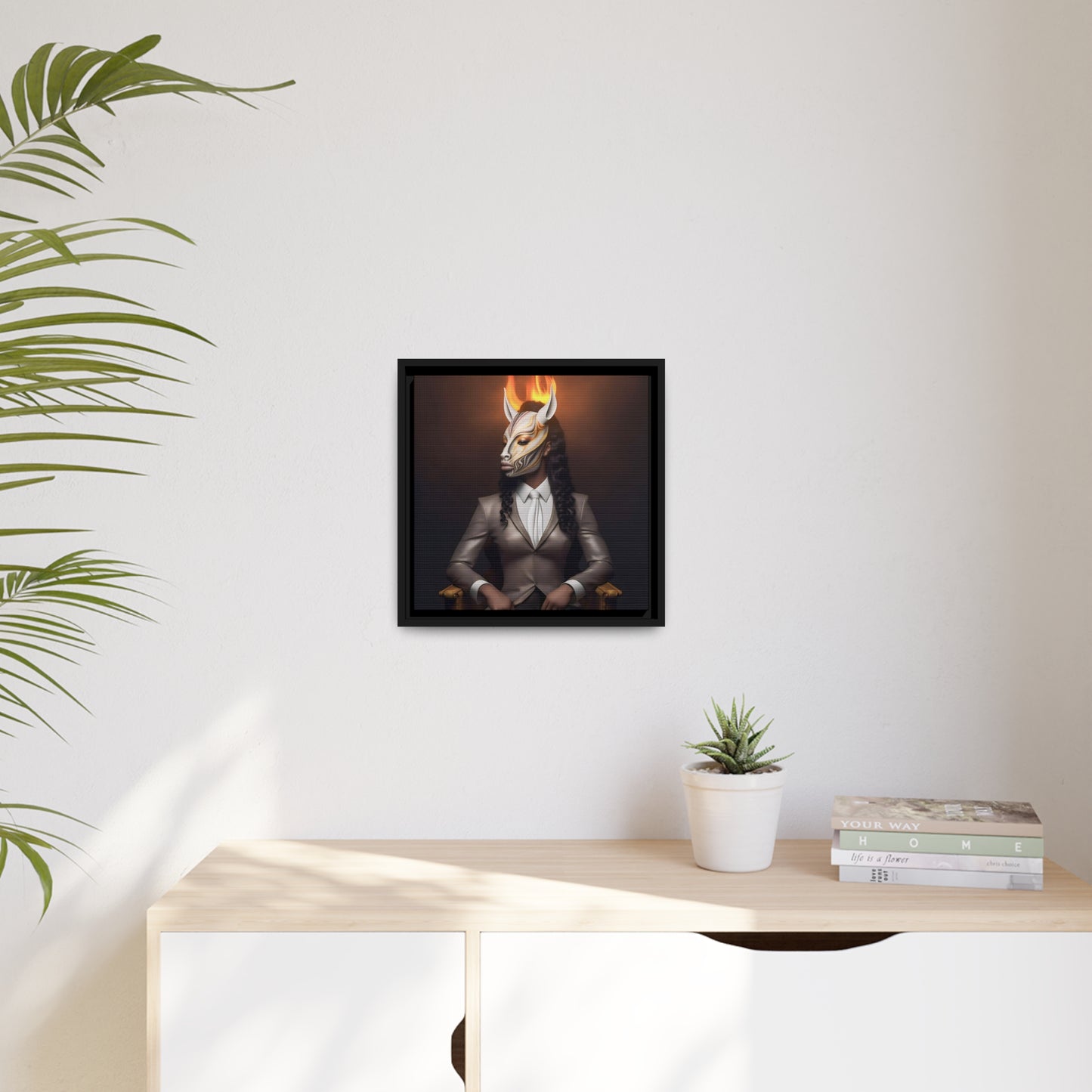 Mystical Gothic Horsewoman - Enchanting Digital Canvas Print - Matte Canvas, Black Frame