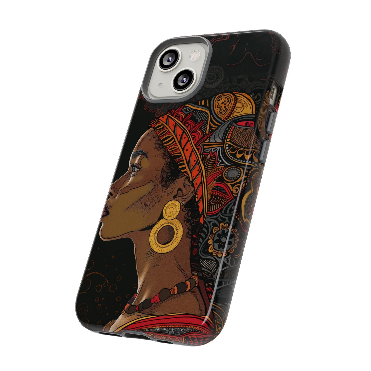 Afrocentric Woman Phone Case - Radiant Queen Digital Art - Bold and Beautiful Cover | iPhone | Samsung | Google | Tough Phone Case