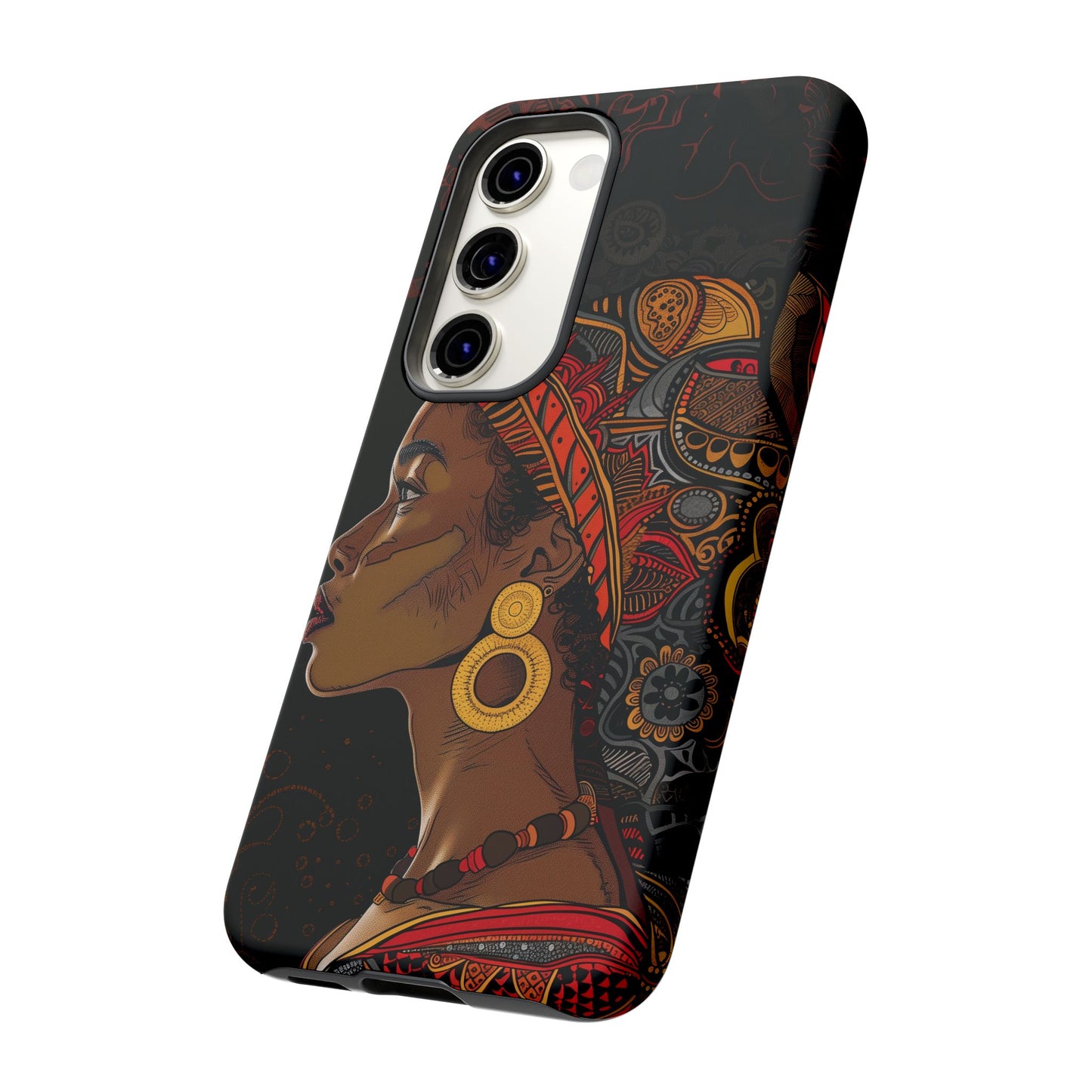 Afrocentric Woman Phone Case - Radiant Queen Digital Art - Bold and Beautiful Cover | iPhone | Samsung | Google | Tough Phone Case