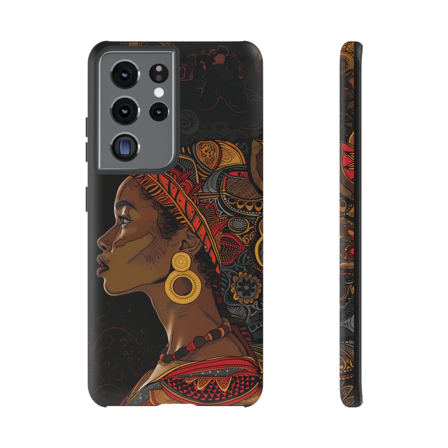 Afrocentric Woman Phone Case - Radiant Queen Digital Art - Bold and Beautiful Cover | iPhone | Samsung | Google | Tough Phone Case