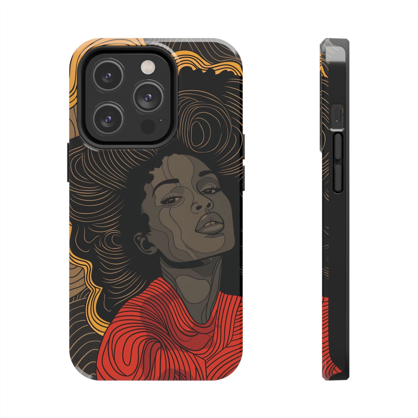 Afrocentric Woman Phone Case - Radiant Queen Digital Print | iPhone | Samsung | Tough Phone Case