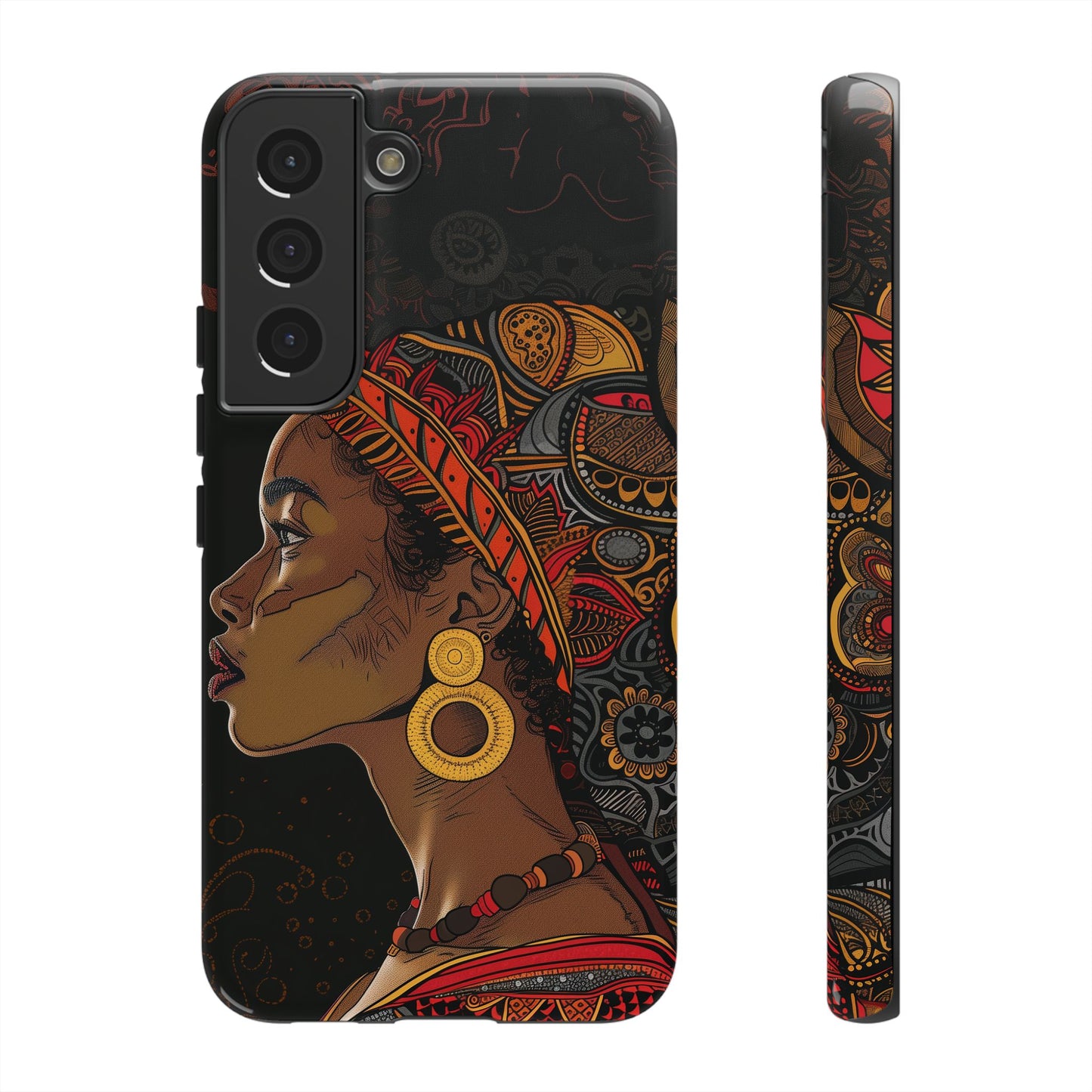 Afrocentric Woman Phone Case - Radiant Queen Digital Art - Bold and Beautiful Cover | iPhone | Samsung | Google | Tough Phone Case