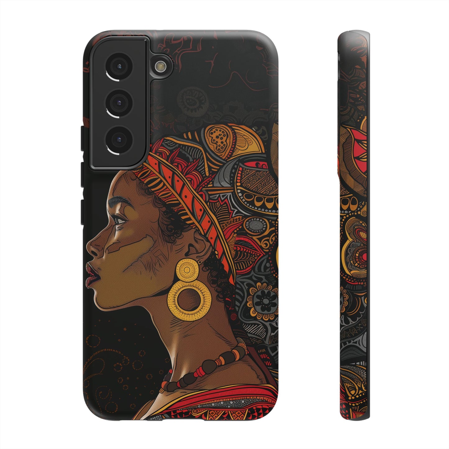 Afrocentric Woman Phone Case - Radiant Queen Digital Art - Bold and Beautiful Cover | iPhone | Samsung | Google | Tough Phone Case