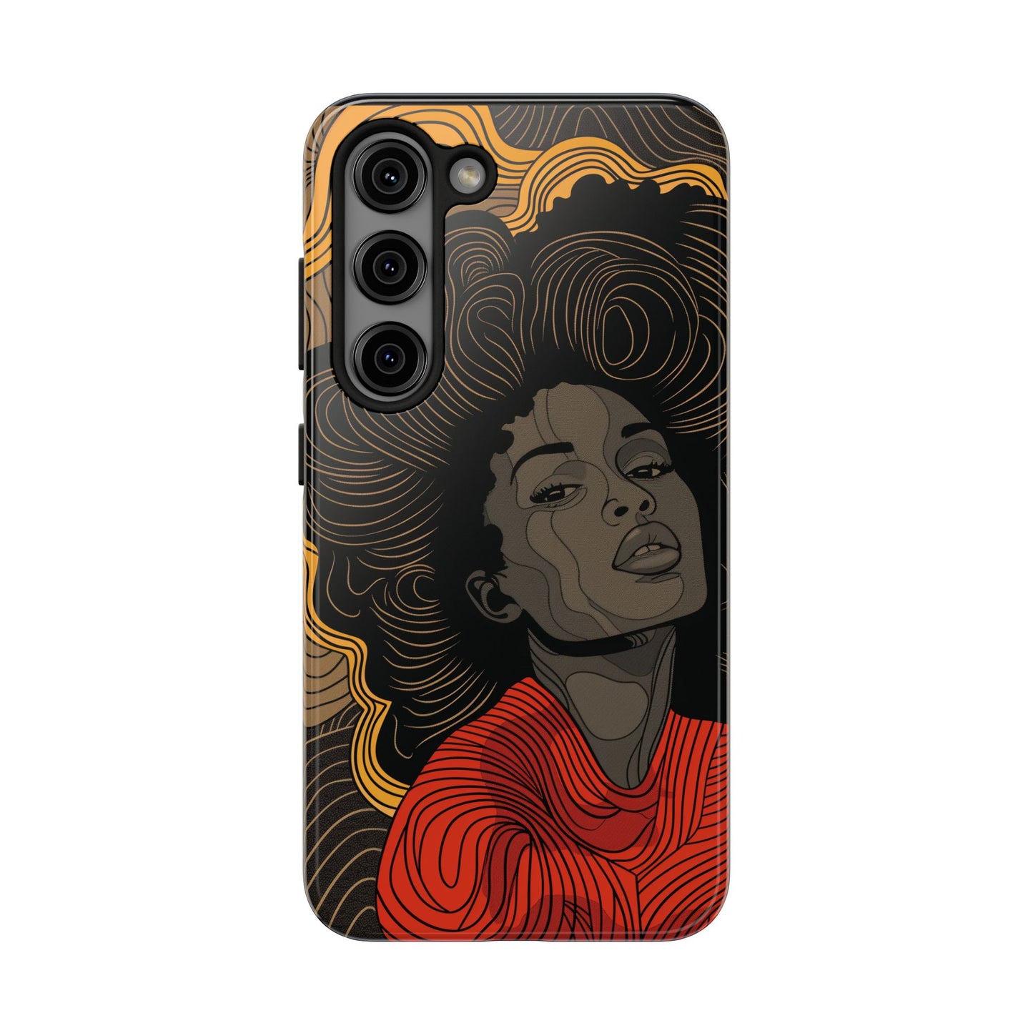 Afrocentric Woman Phone Case - Radiant Queen Digital Print | iPhone | Samsung | Tough Phone Case