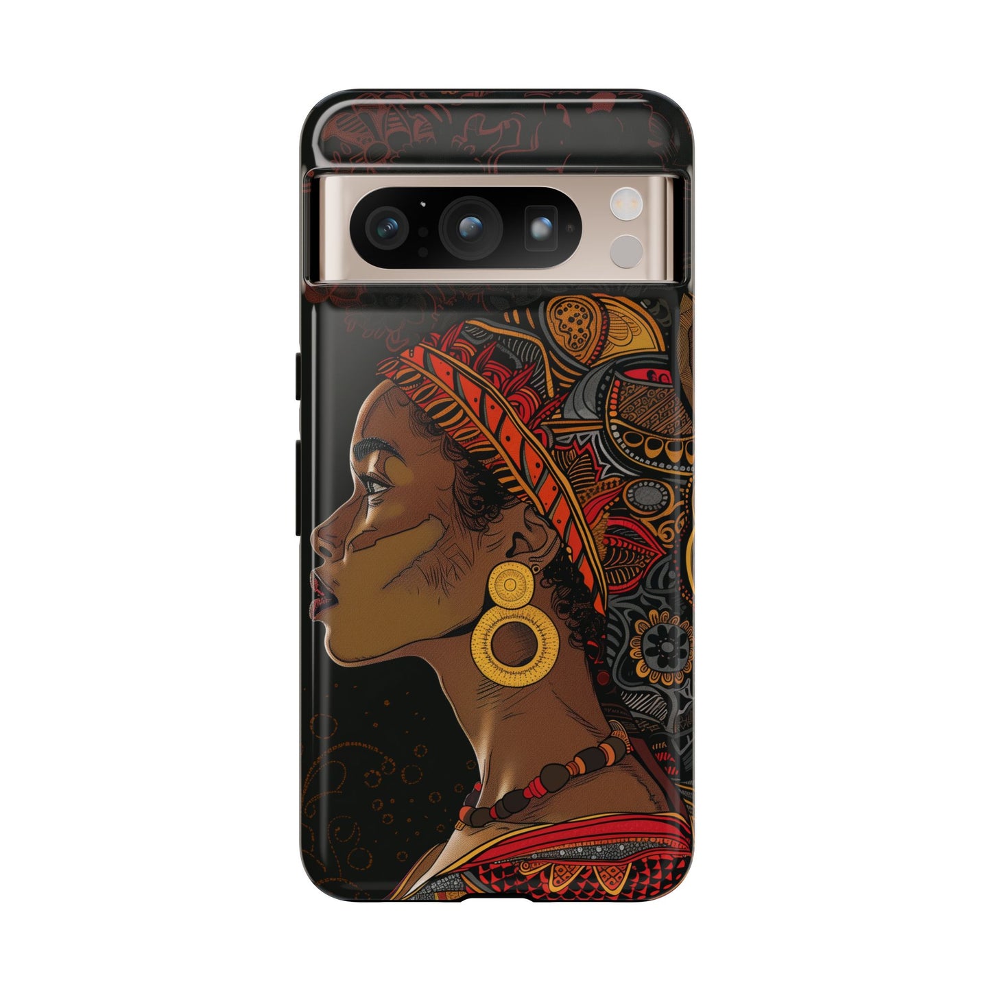 Afrocentric Woman Phone Case - Radiant Queen Digital Art - Bold and Beautiful Cover | iPhone | Samsung | Google | Tough Phone Case