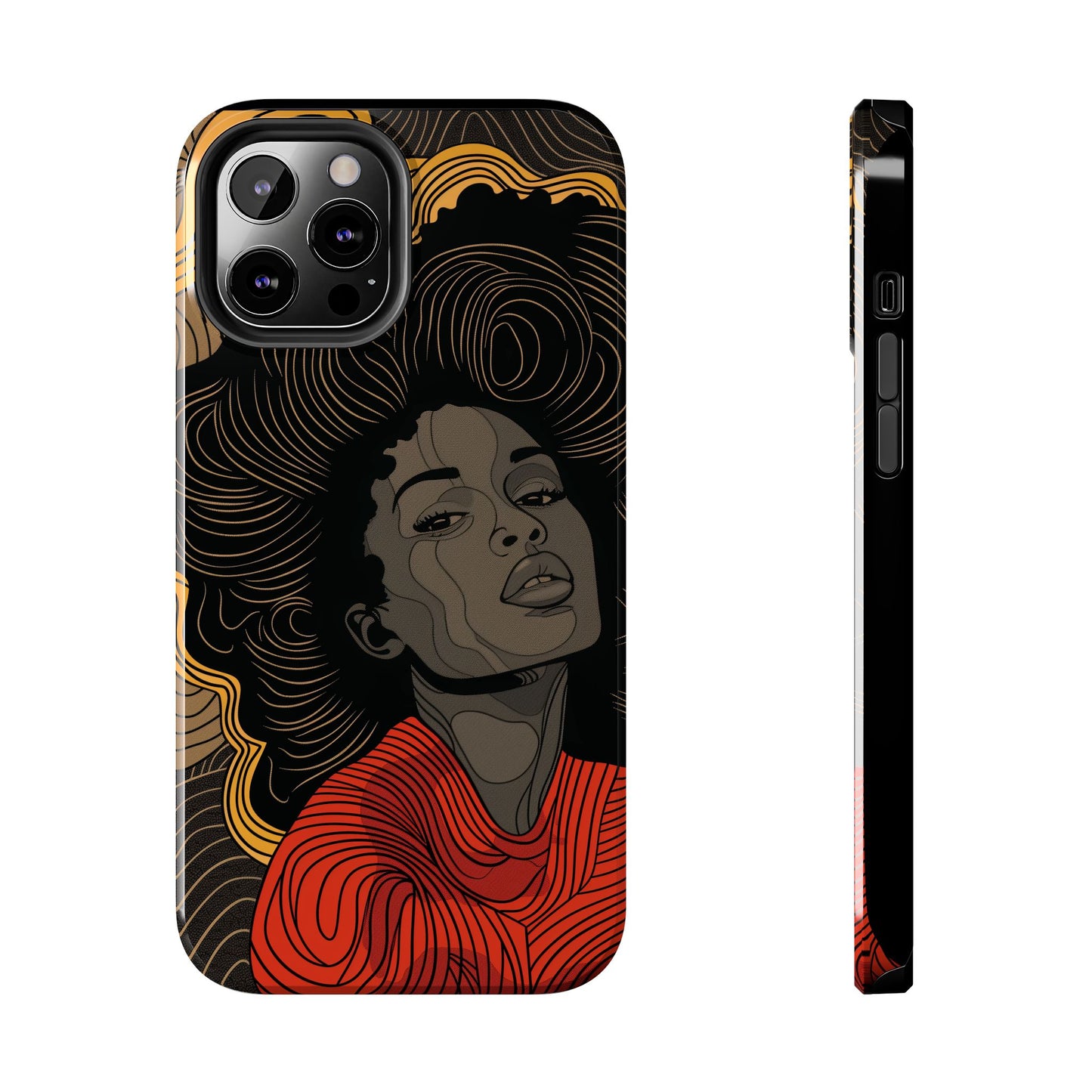 Afrocentric Woman Phone Case - Radiant Queen Digital Print | iPhone | Samsung | Tough Phone Case