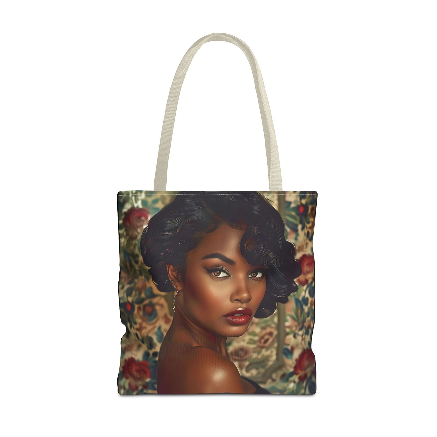 Beautiful Black Retro Style Woman Tote Bag - Vintage Fashion Accessory - Unique Gift  - Gift for Her - Iconic Retro Fashion