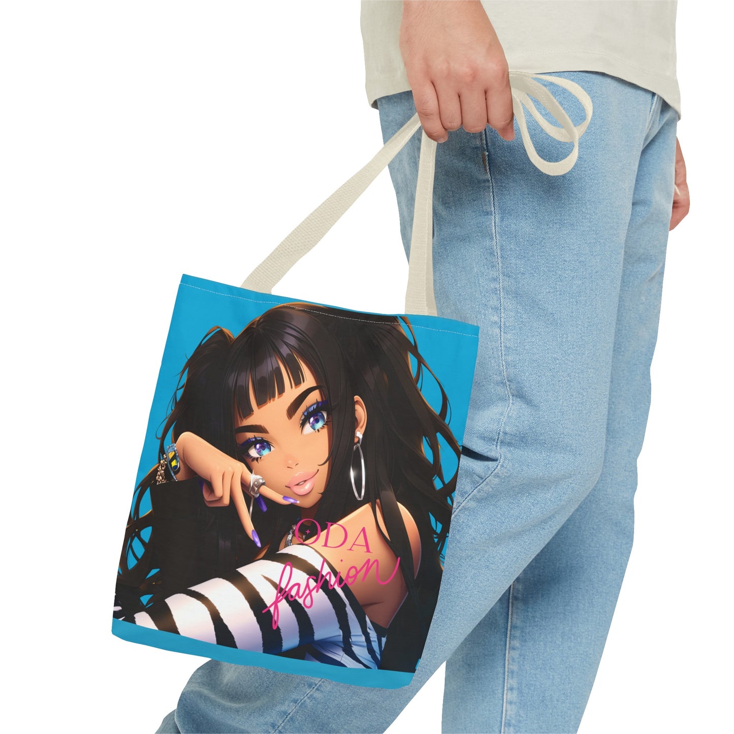 Trendy modeaccessoire - Jonge stedelijke vrouw Cartoon Tote Bag Tote Bag (AOP) - Uniek cadeau-idee