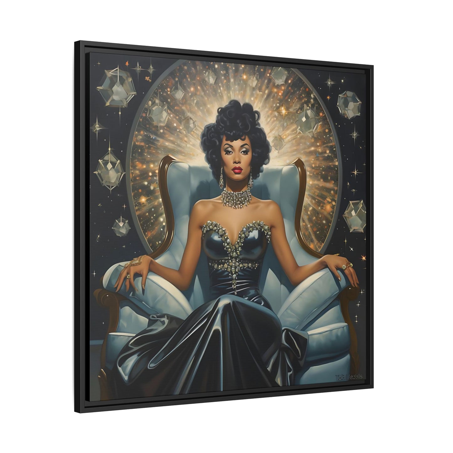 Cosmic Vintage  Elegance - Matte Canvas, Black Frame -