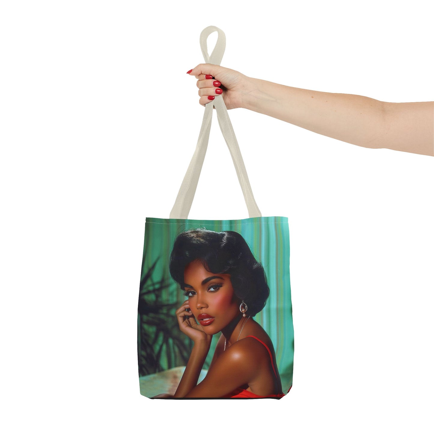 Chic Retro Style Woman Tote Bag  - Gift Ideas - Black Ai photo  - Black art - Fashionable Black Print Accessory