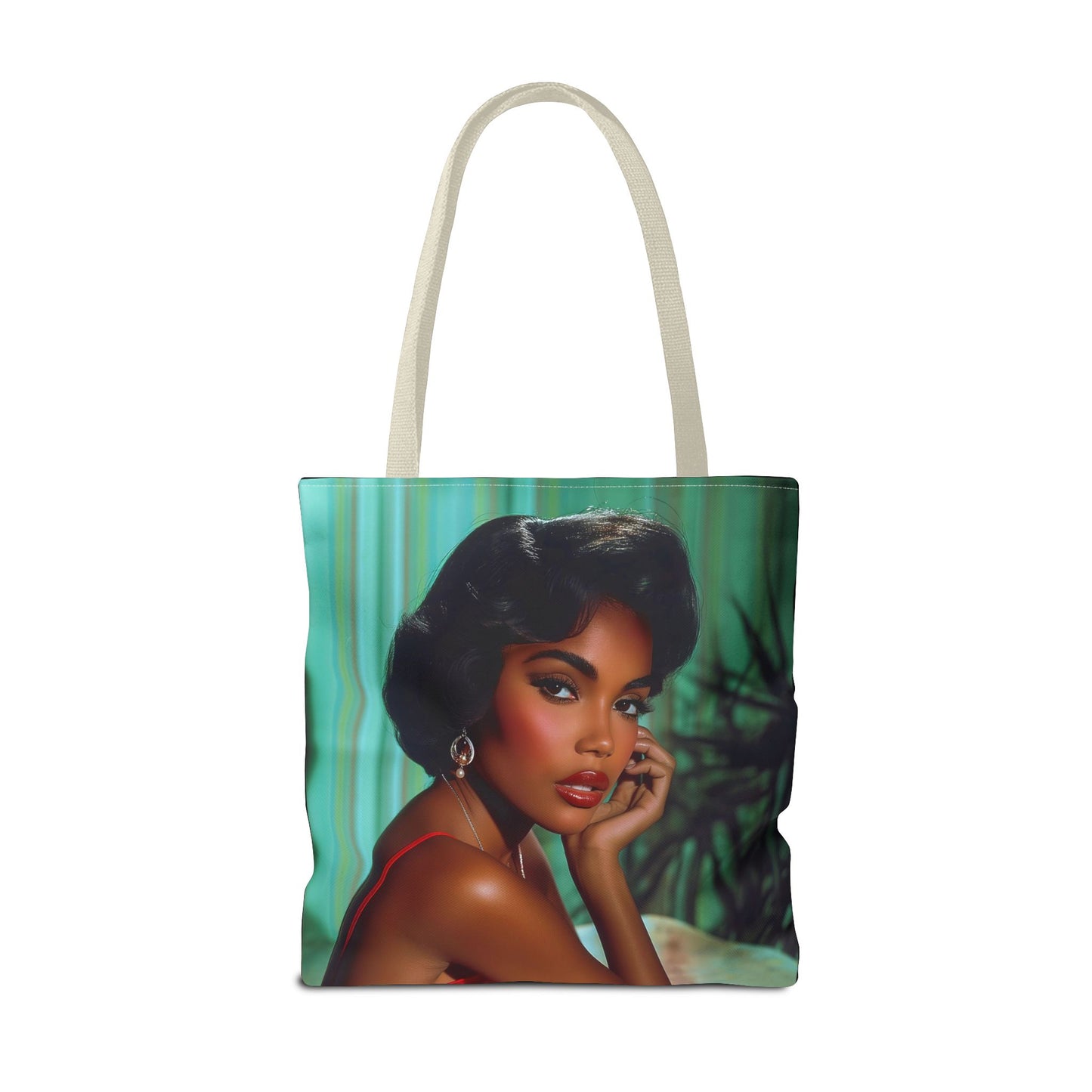 Chic Retro Style Woman Tote Bag  - Gift Ideas - Black Ai photo  - Black art - Fashionable Black Print Accessory